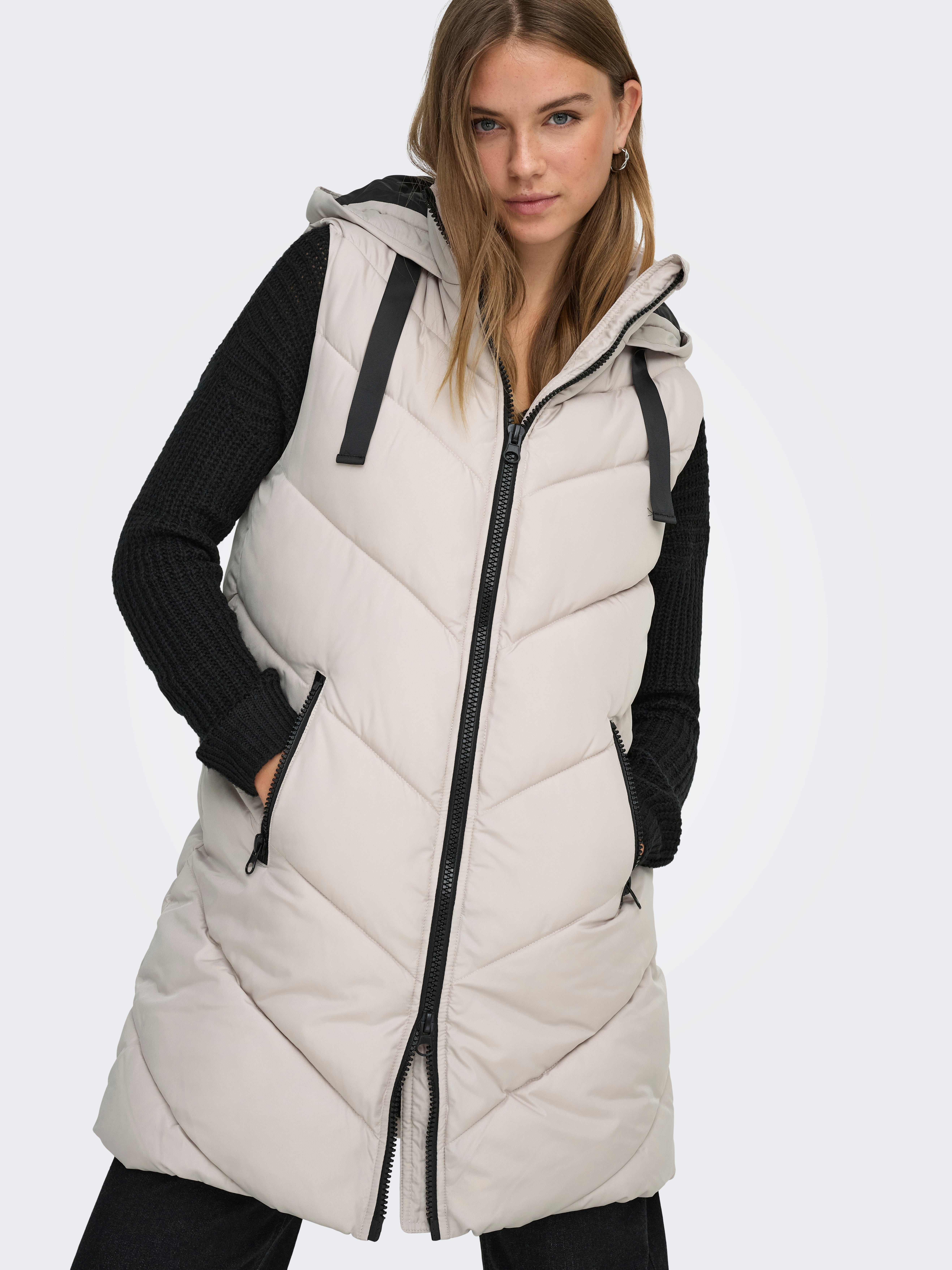 JDYSKYLAR Puffer gilet Chateau Gray