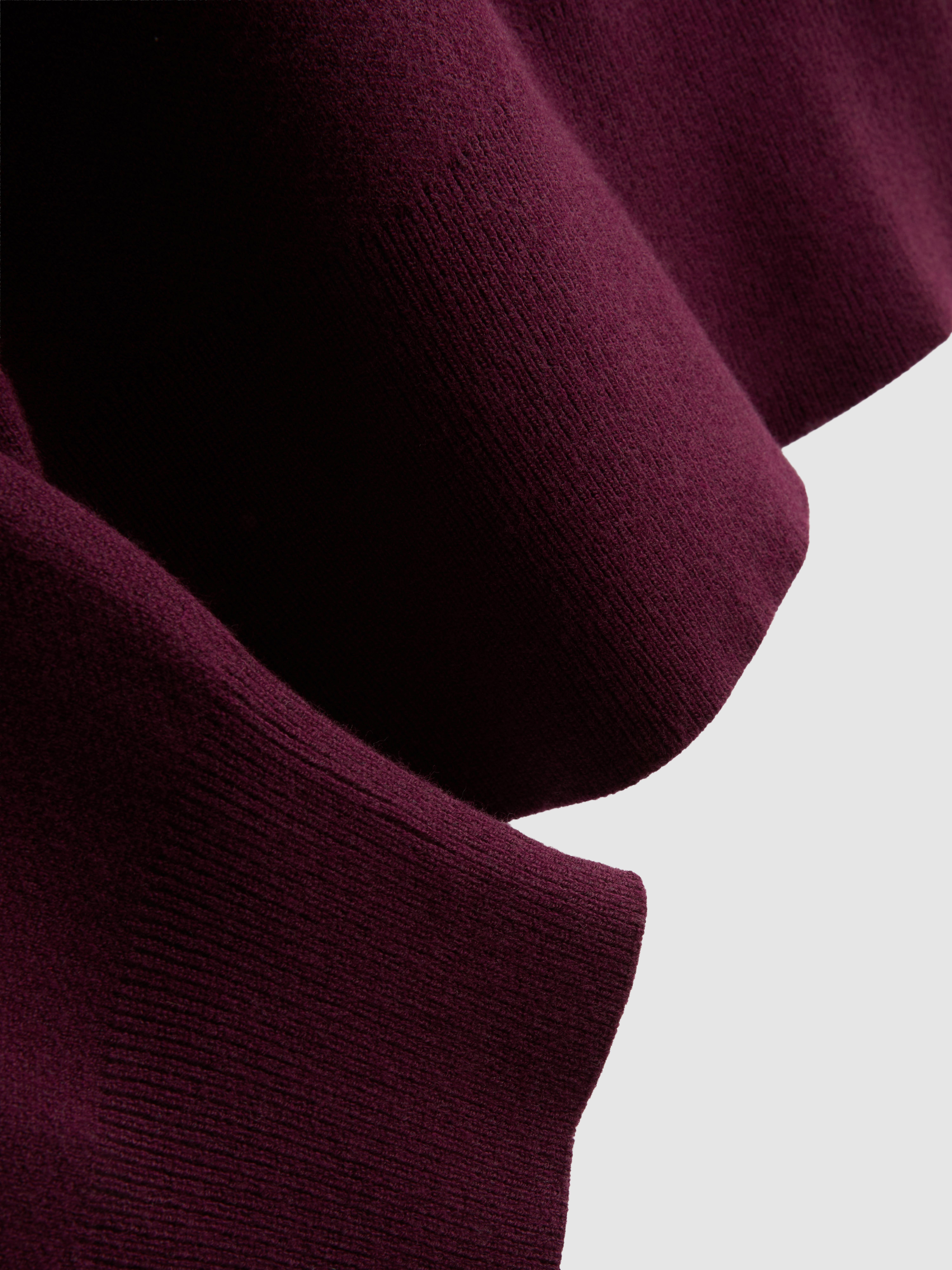 Knitted Crewneck Slogan Sweater - Burgundy
