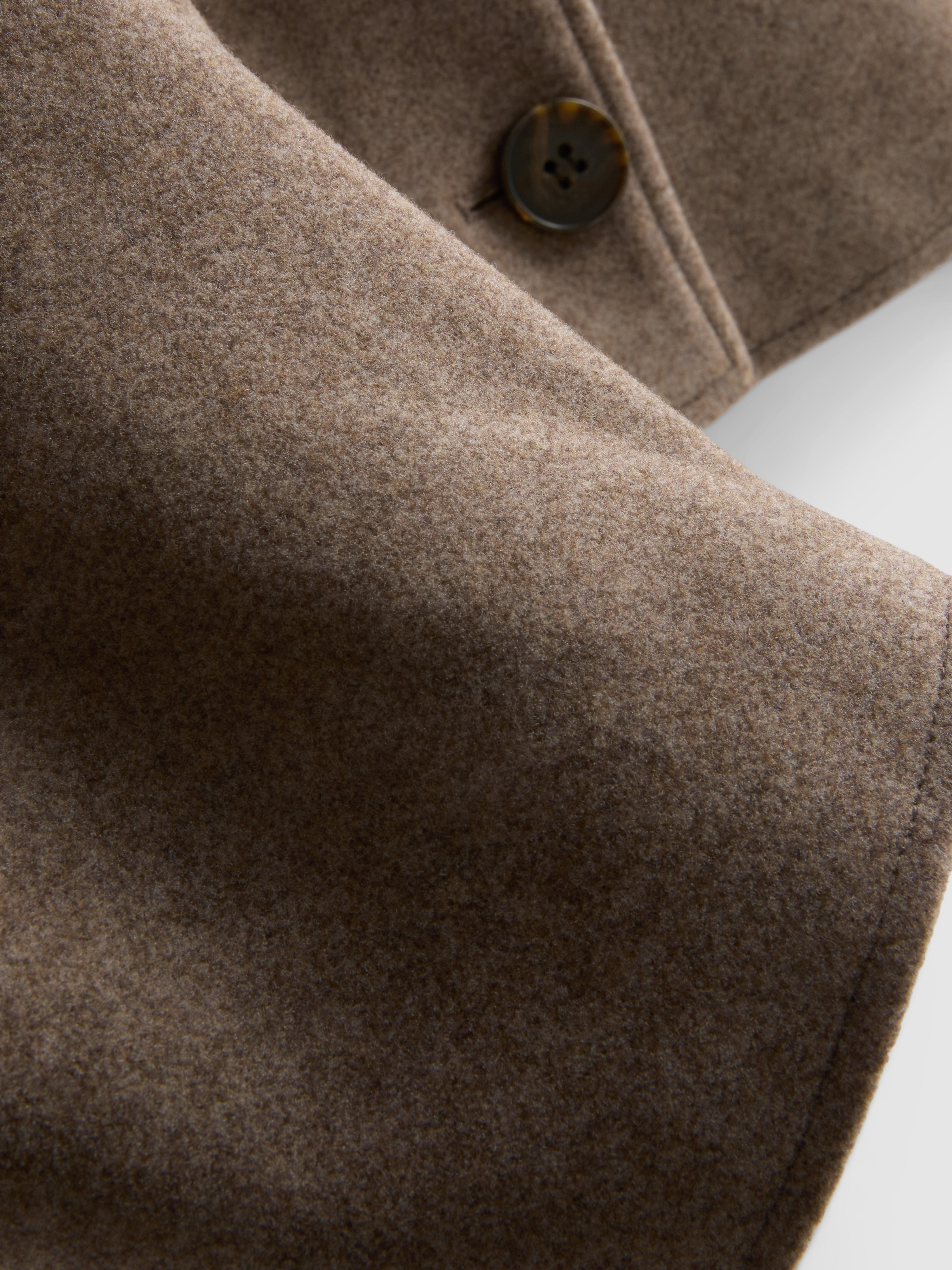Structured Collarless Cropped Jacket - Taupe