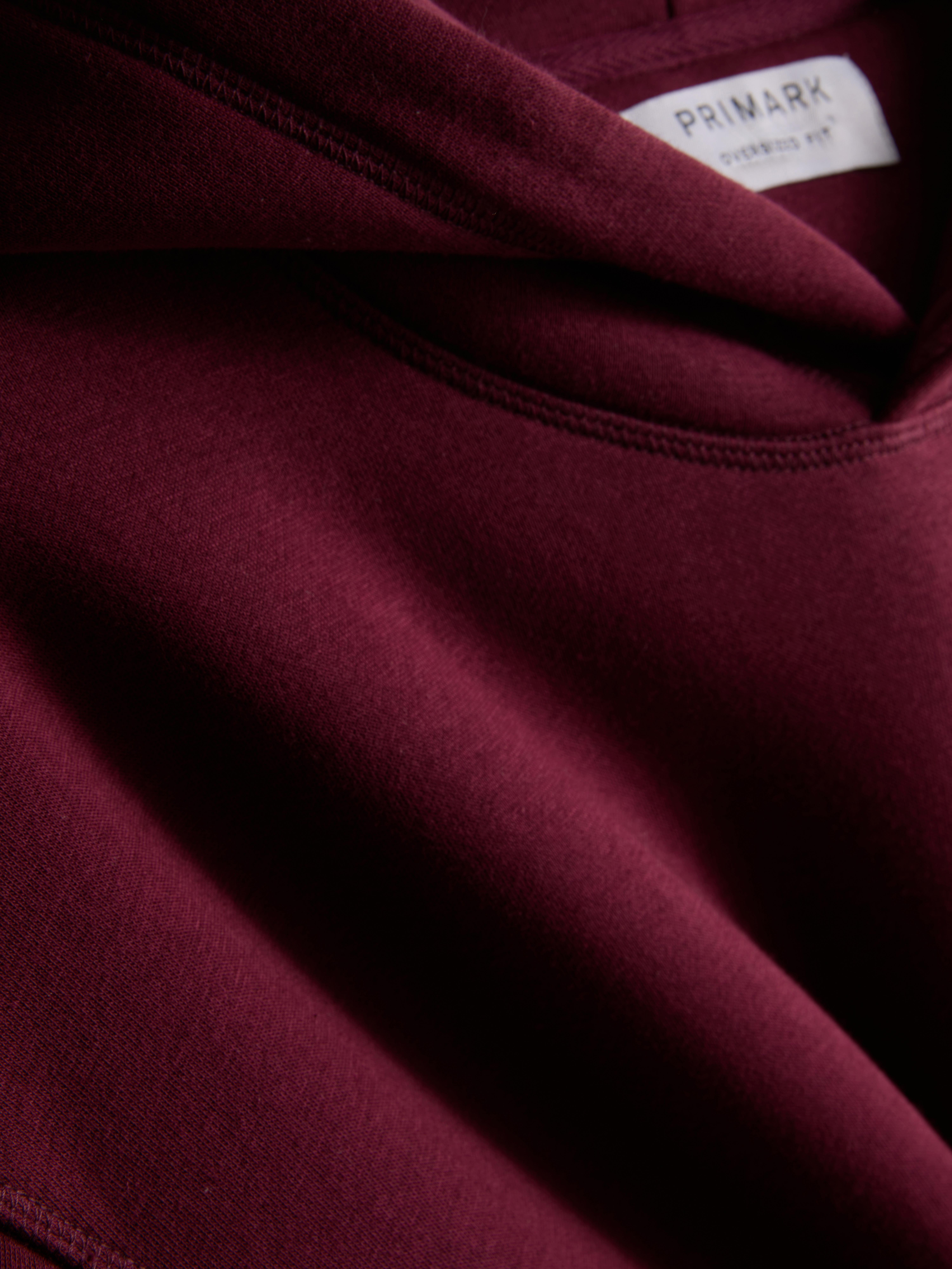 Oversized Pullover Hoodie - Wine