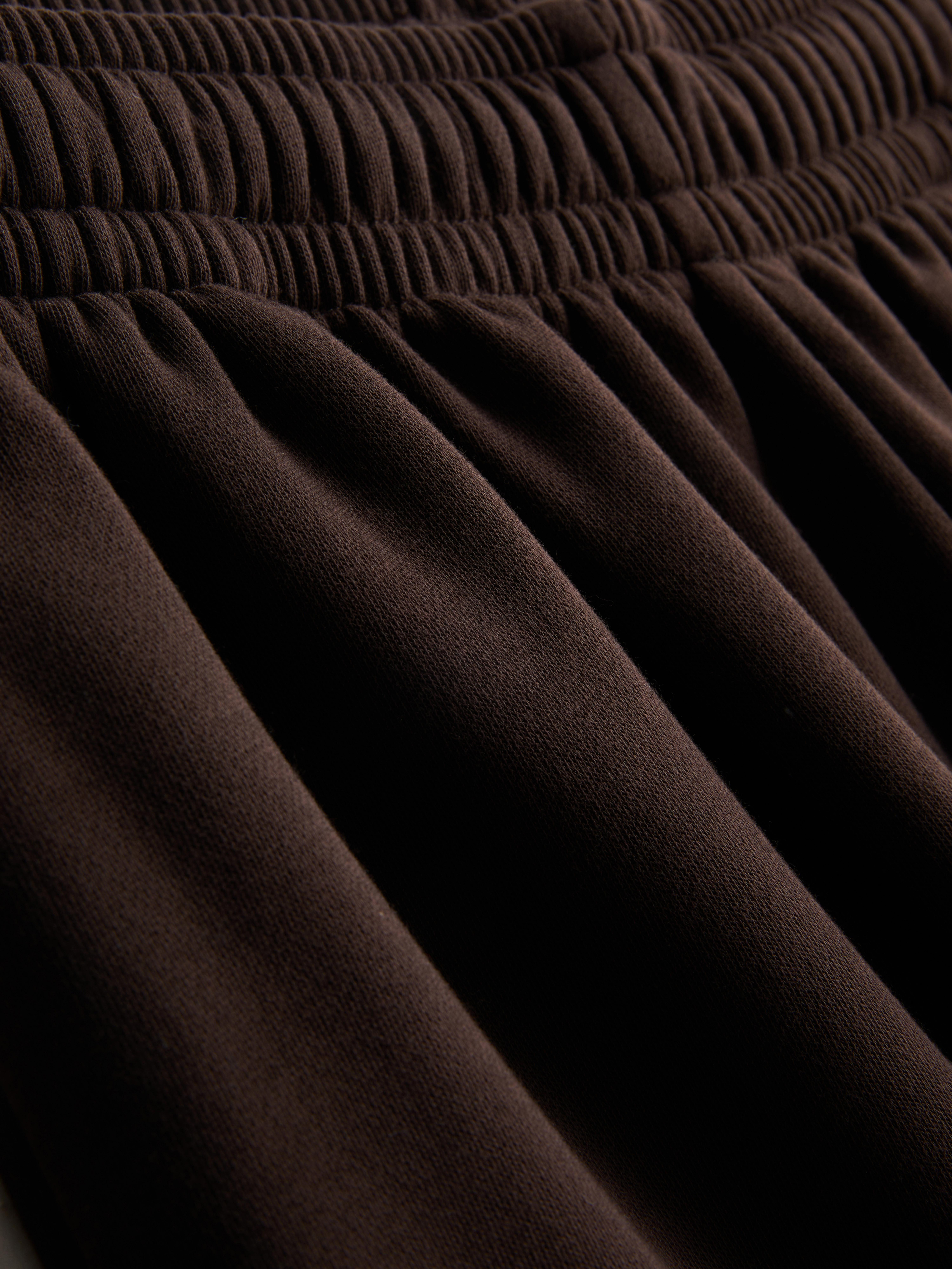 Cotton Blend Cuffed Joggers - Chocolate