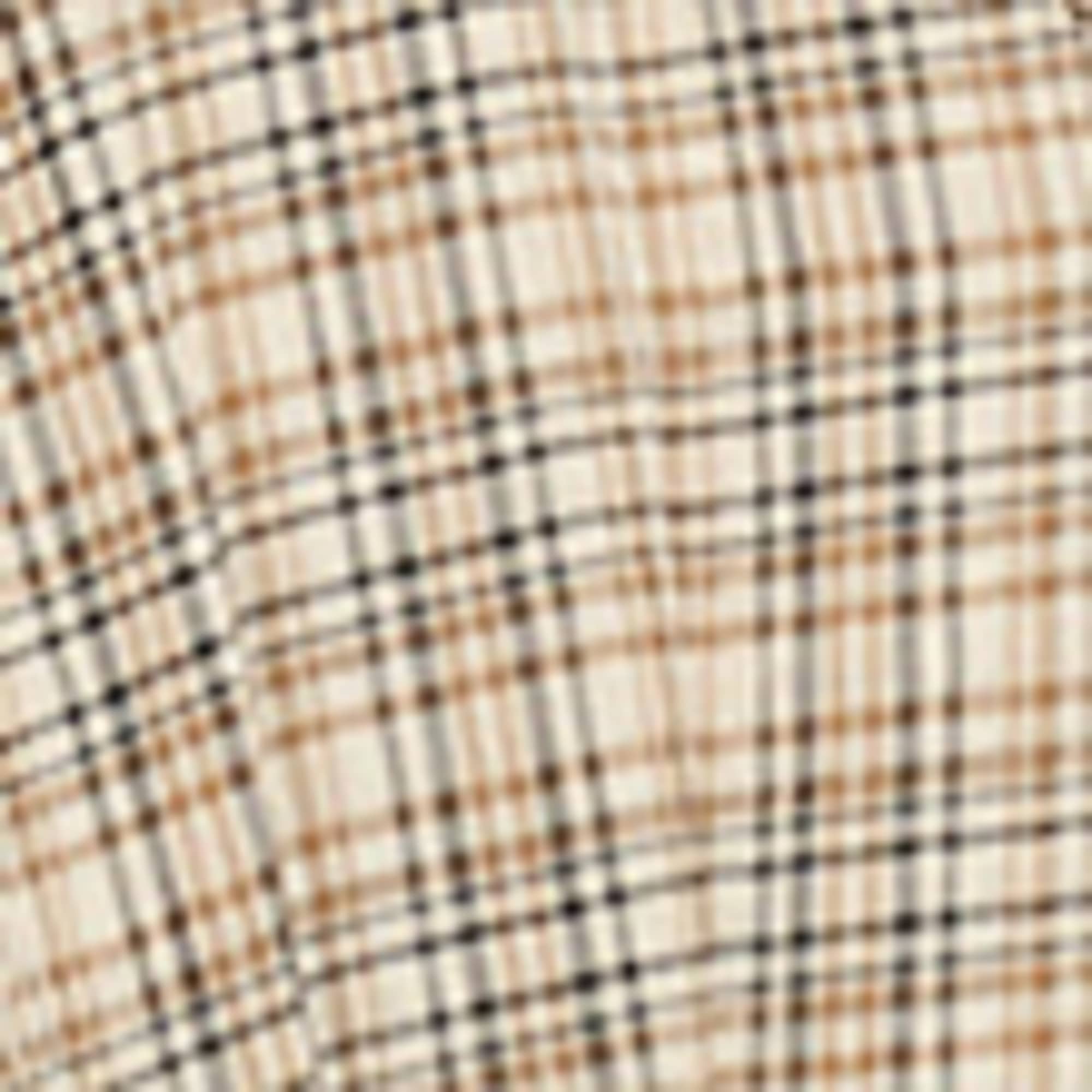 Pure Cotton Checked V-Neck Midi Waisted Dress