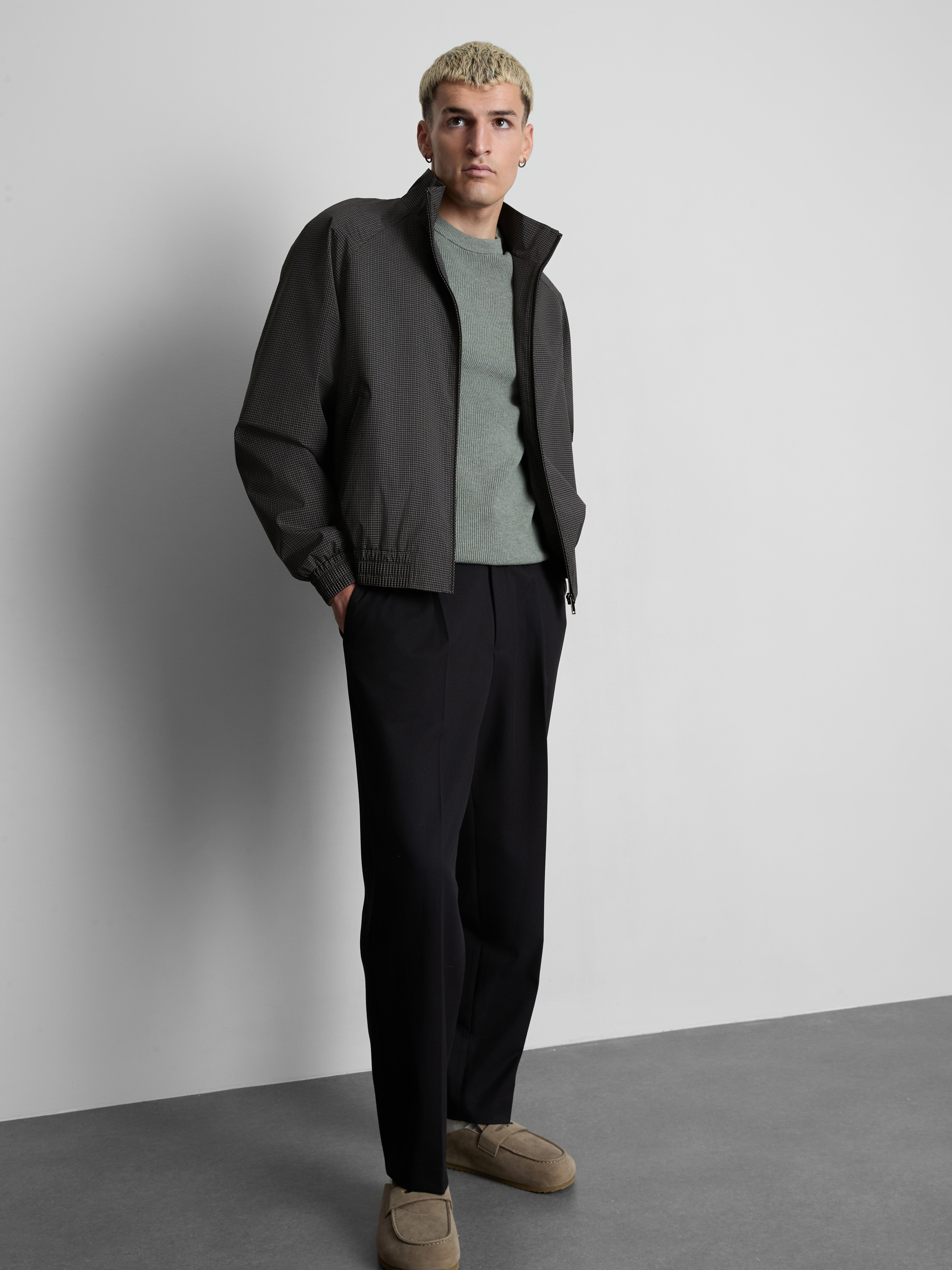 Plaid Harrington Jacket - Black