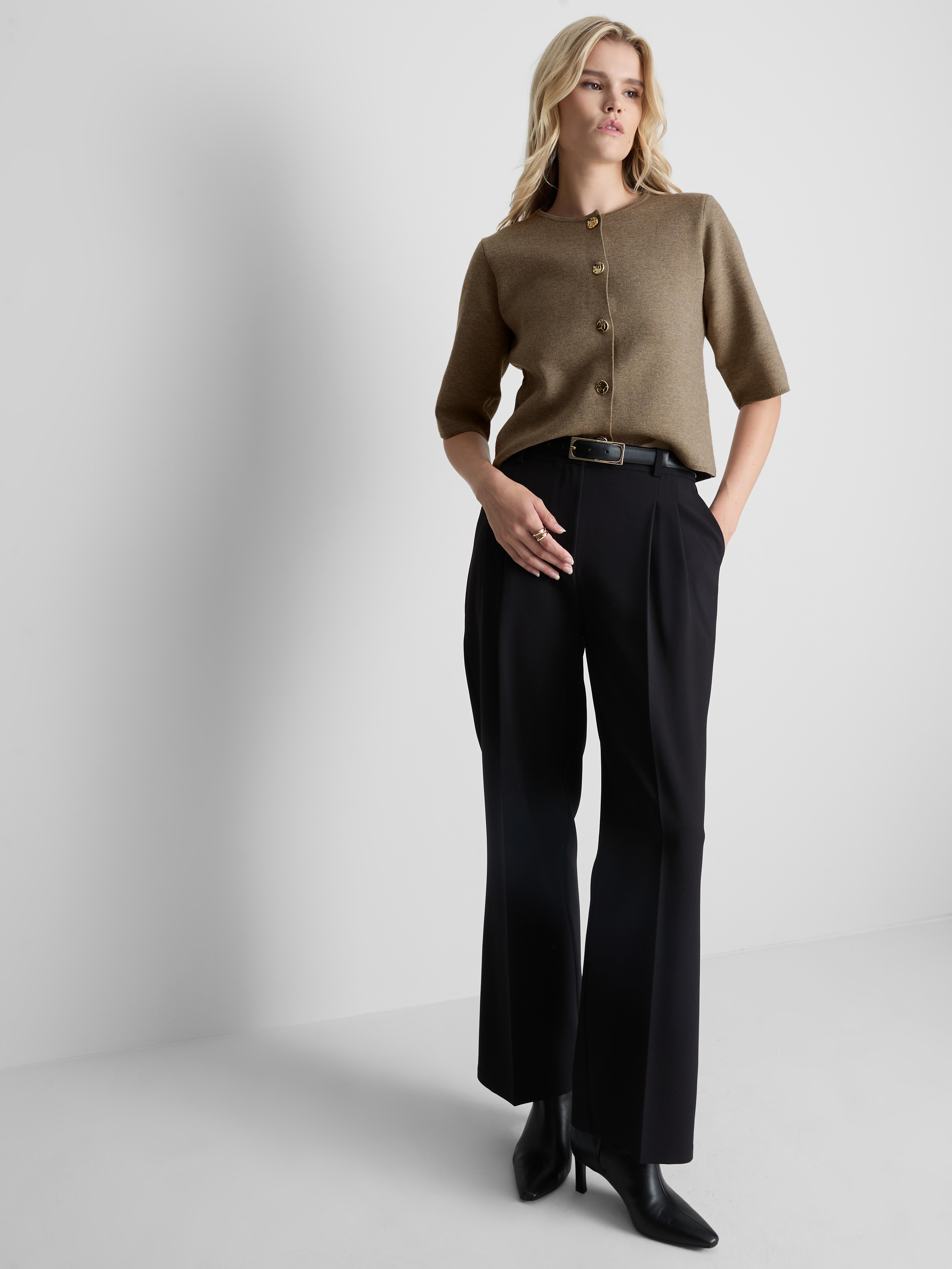 Boxy Roundneck Cardigan - Taupe