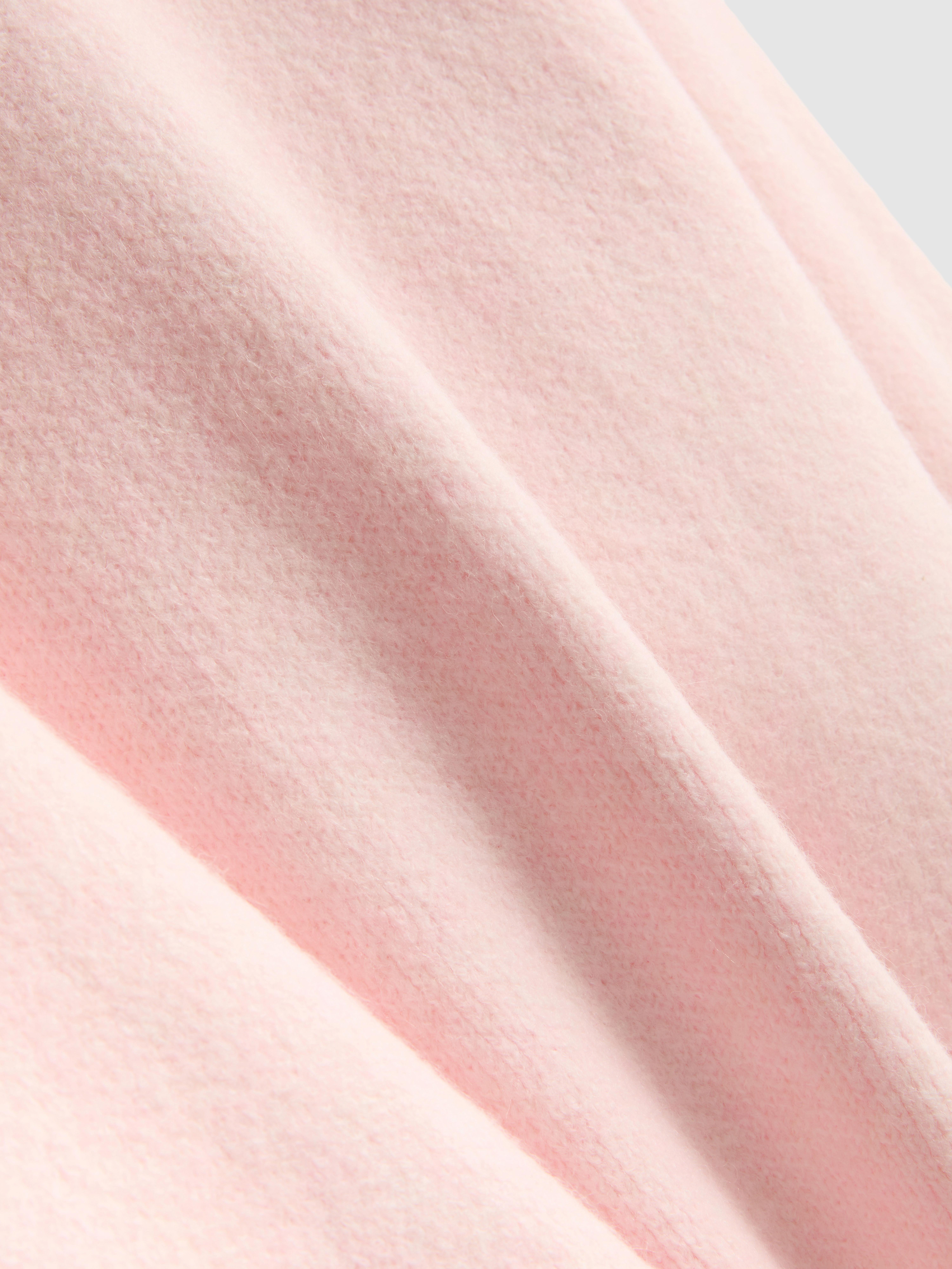 Wool Blend Oversized Crew Neck Sweater - Light Pink