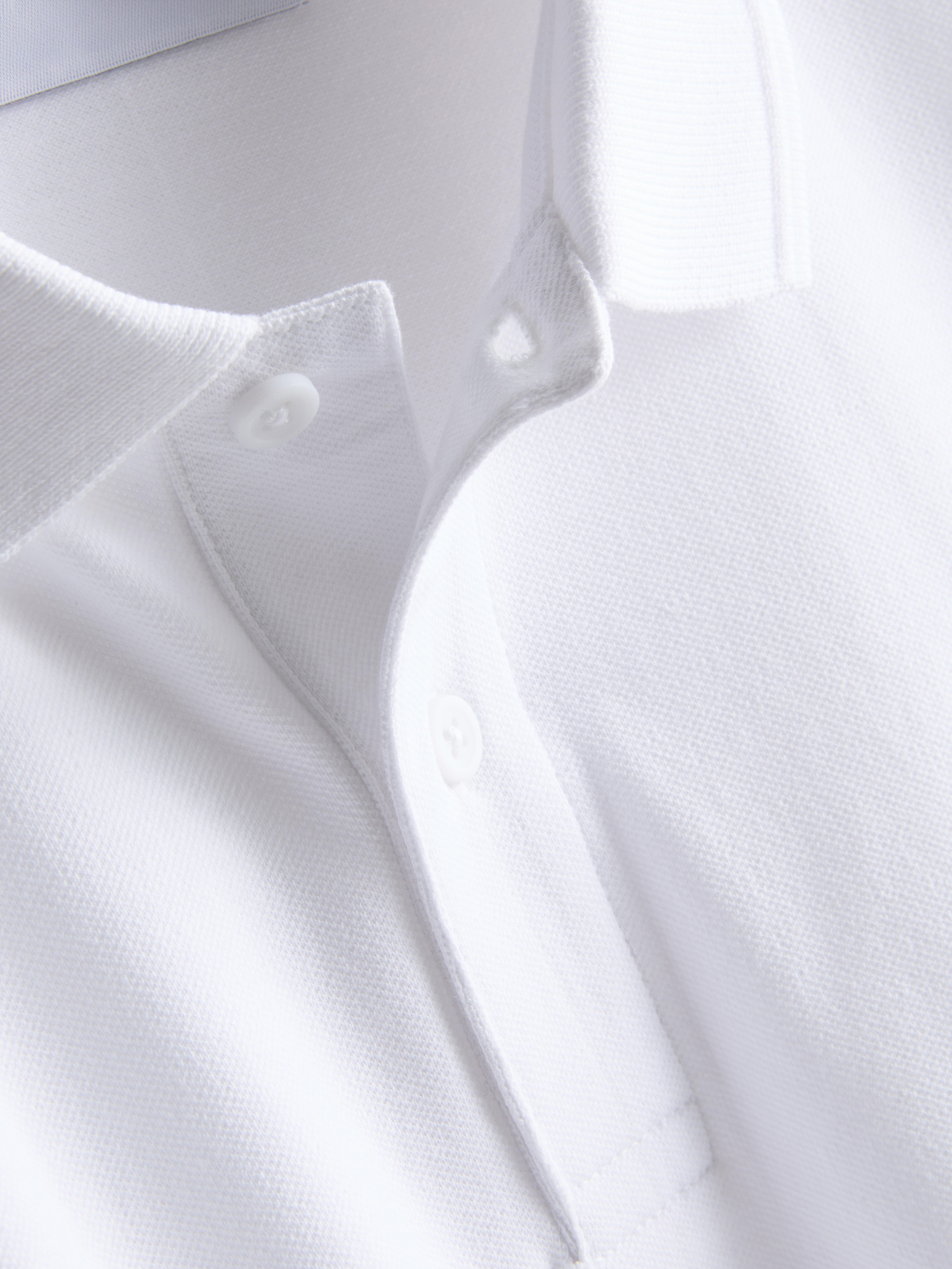 Pique Short Sleeve Polo Shirt - White