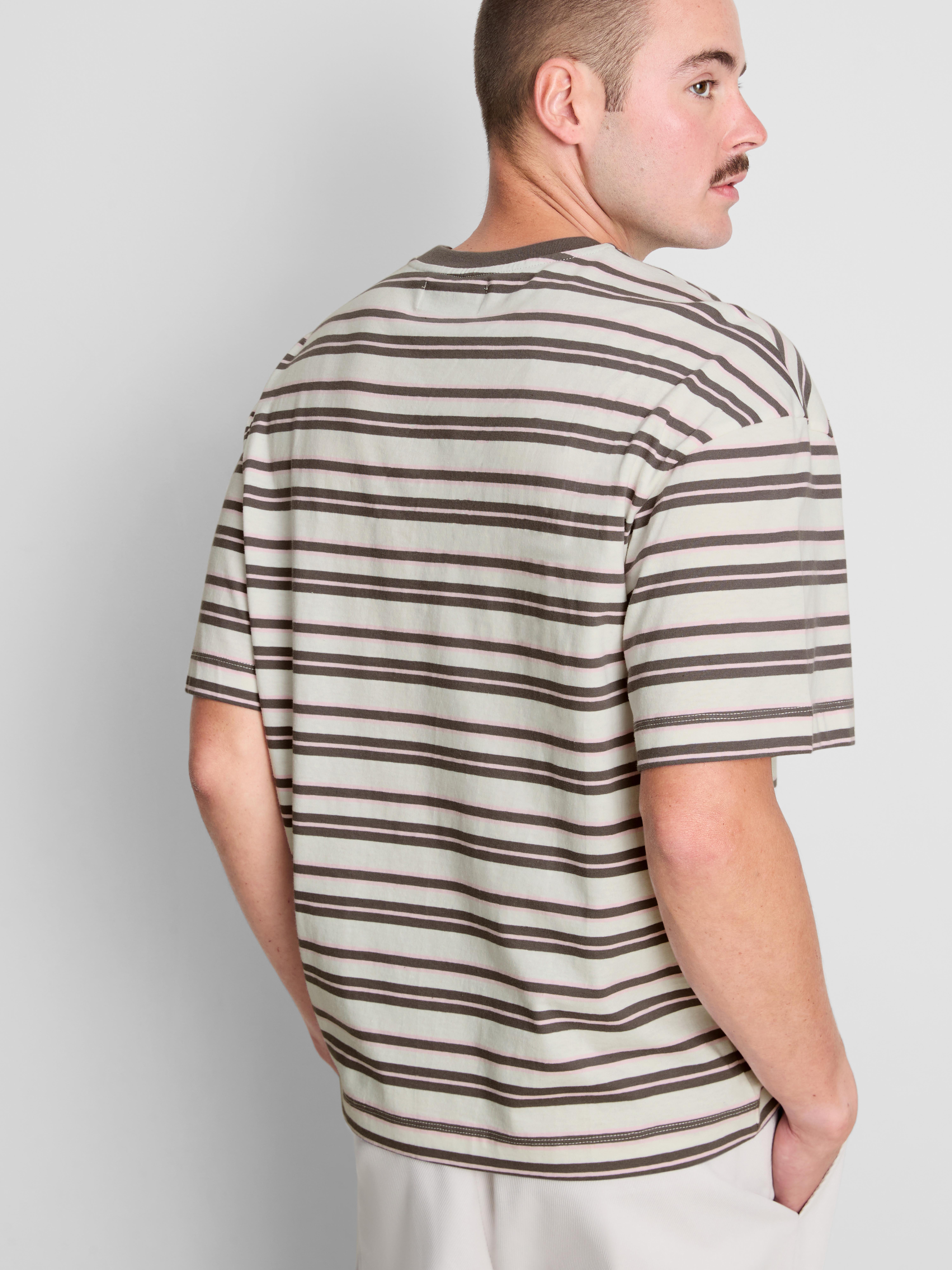 Pure Cotton Striped T-Shirt - Ivory