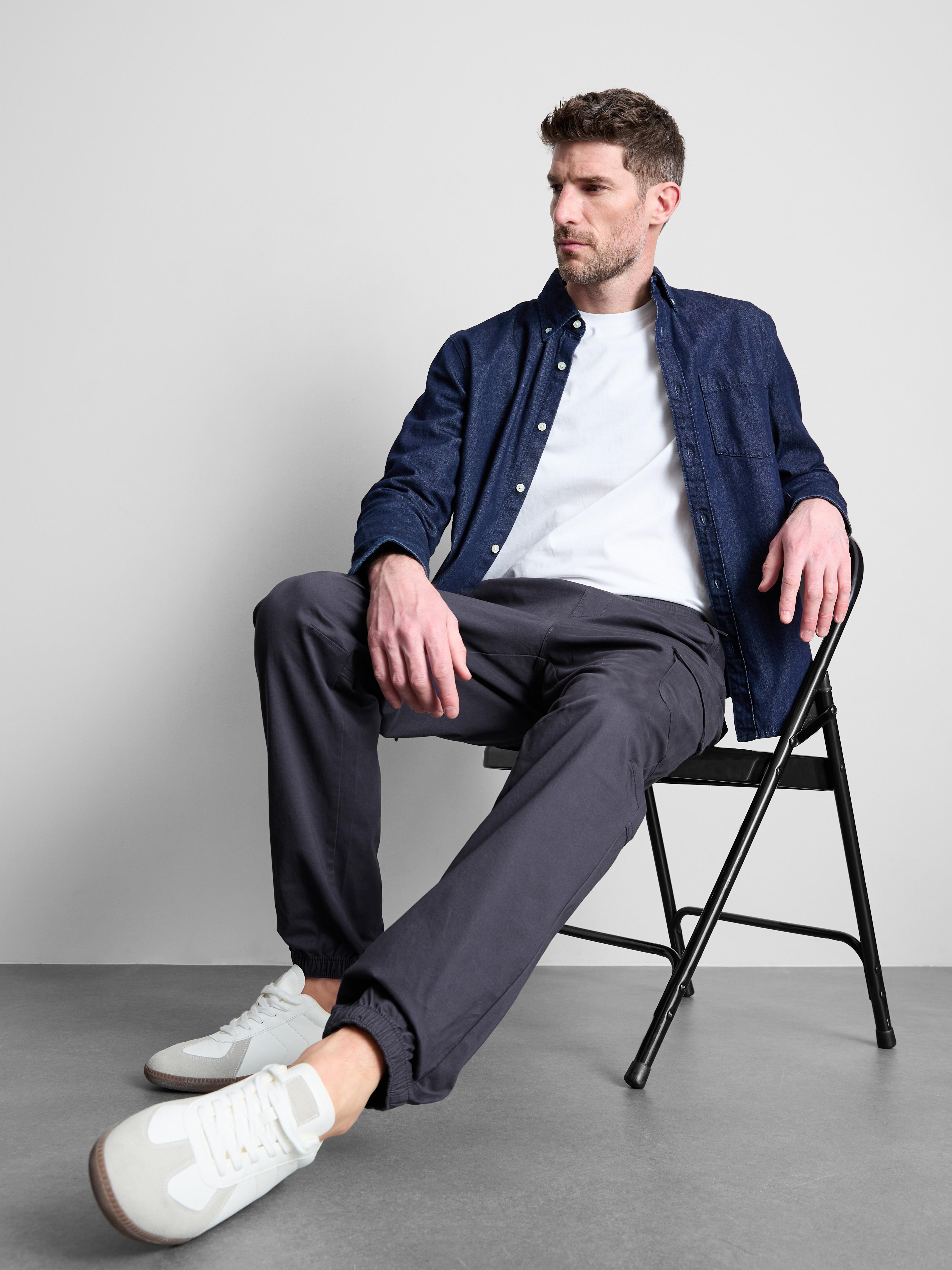 Cuffed Cargo Joggers - Blue