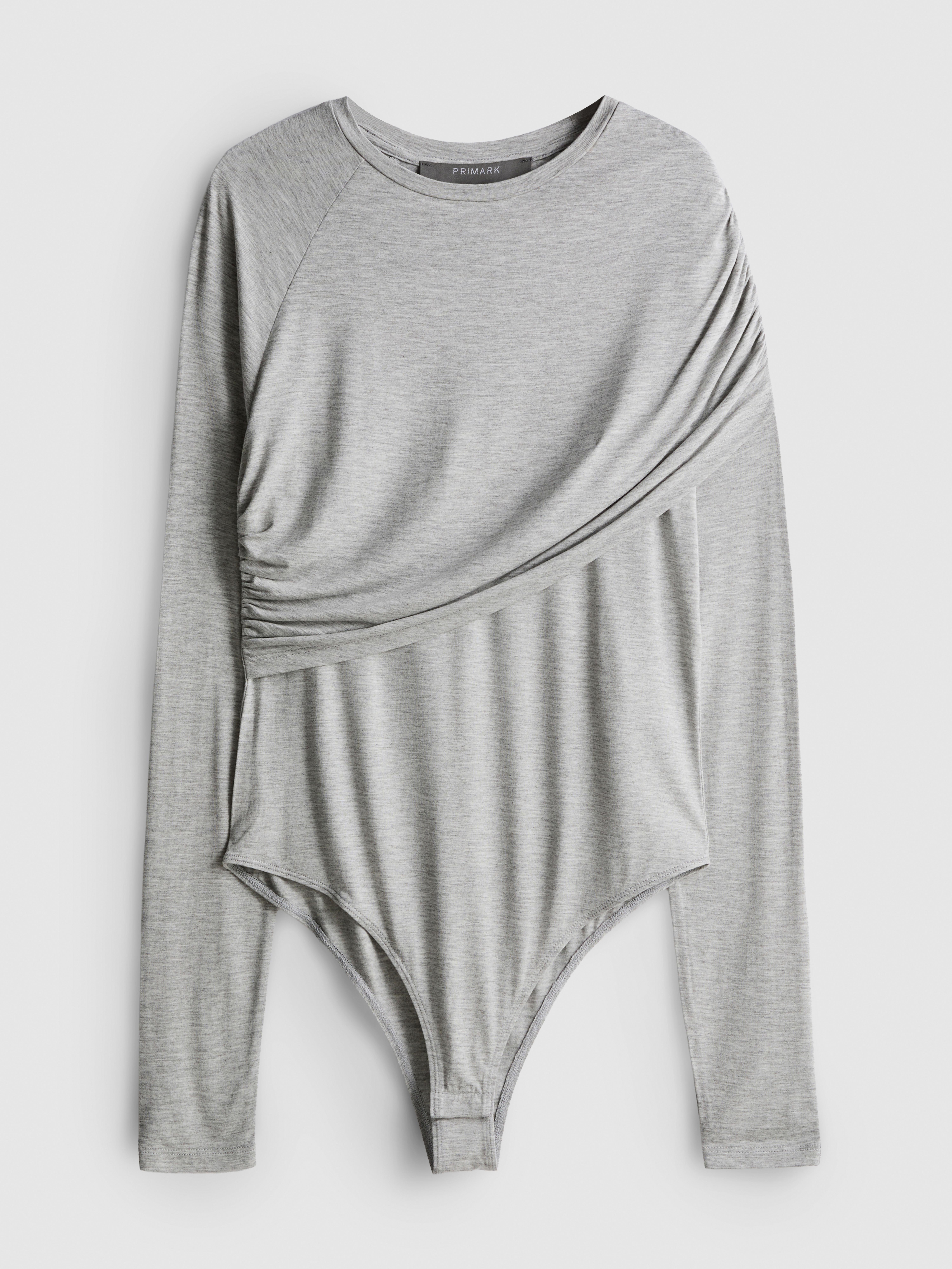 Paula Echevarría Draped Long-Sleeve Onesie - Gray Heather