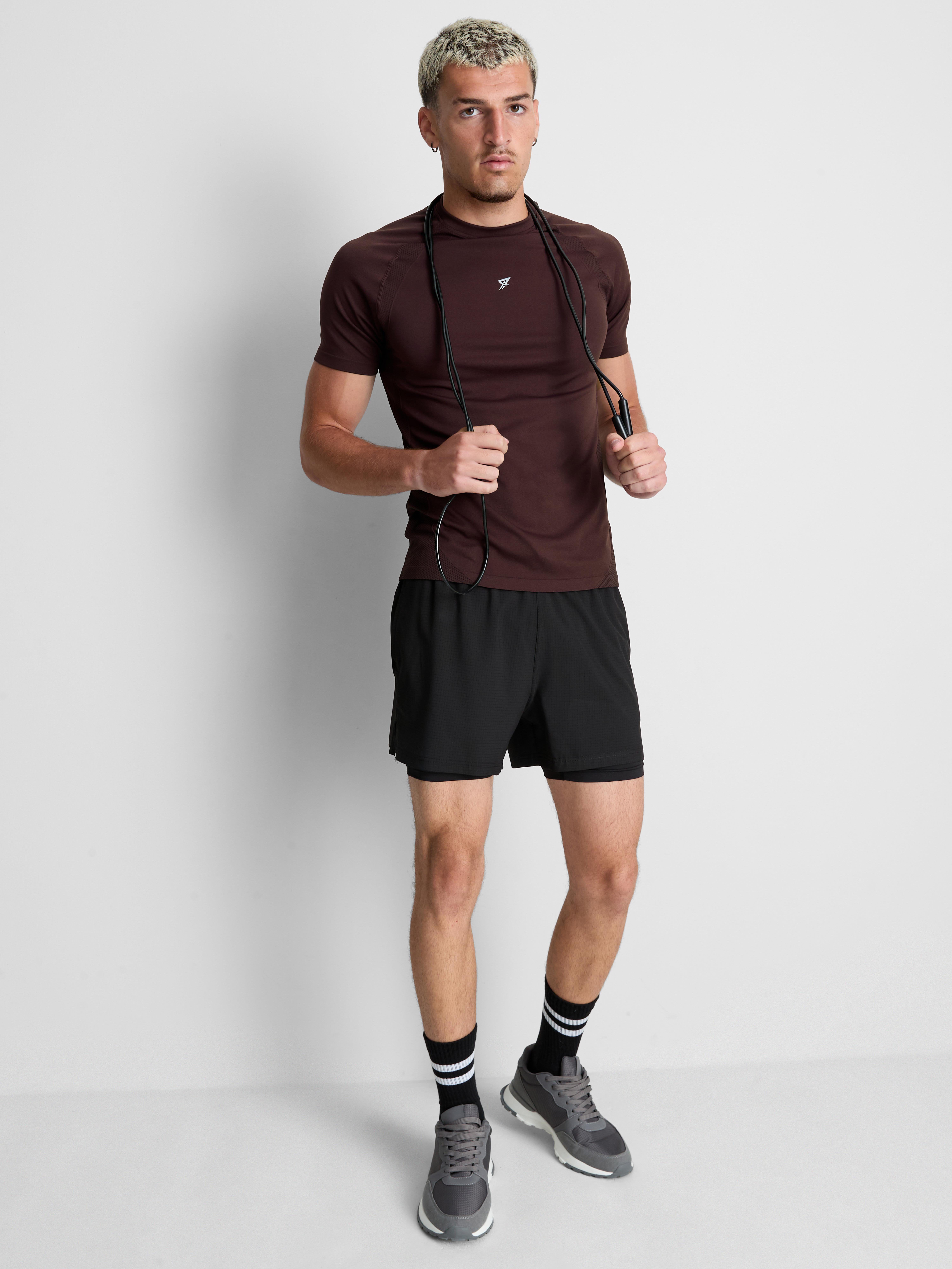 Seamless Gym T-Shirt - Burgundy