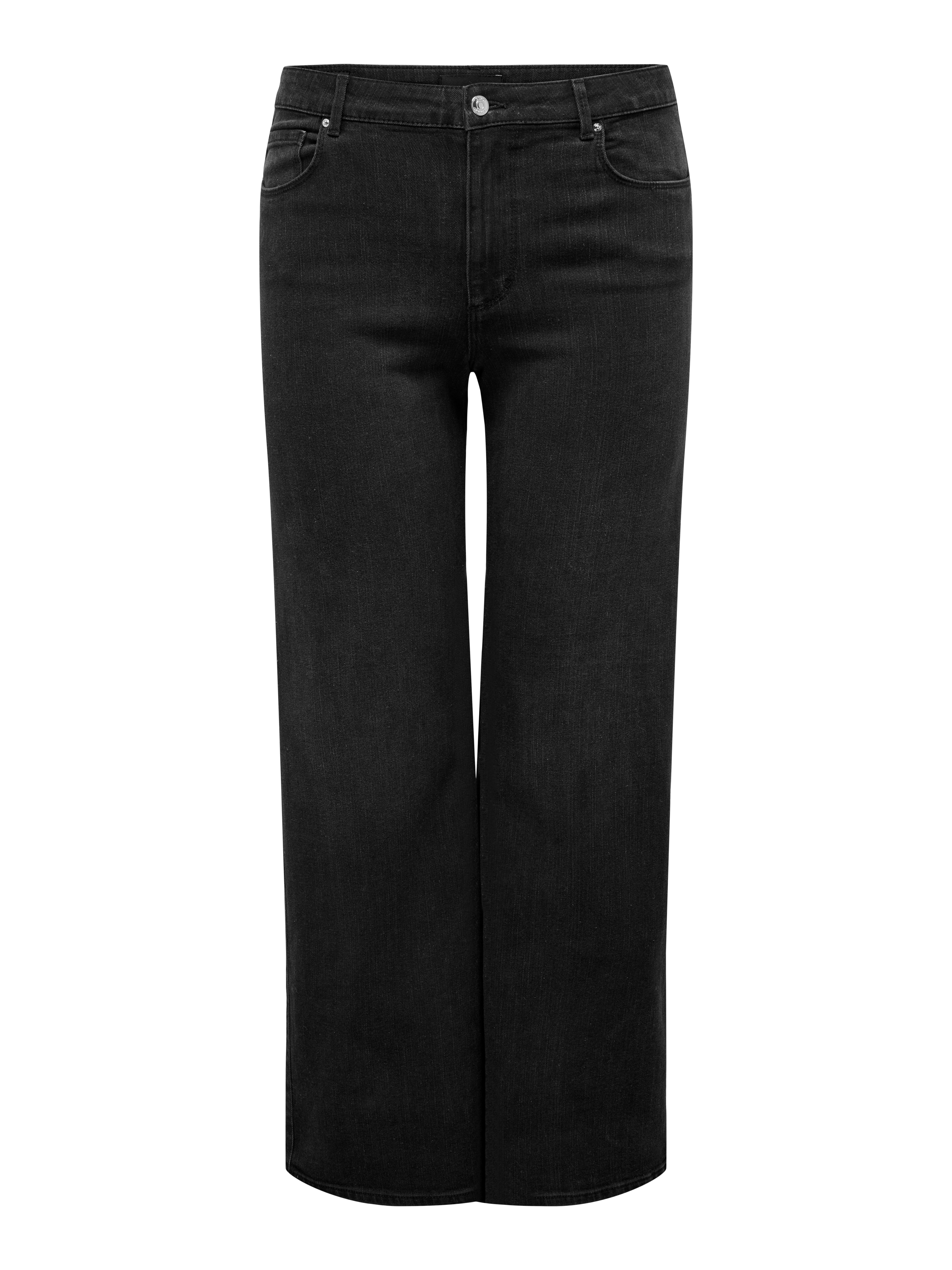 CARSNOW High waist Wide Leg Fit Jeans Washed Black