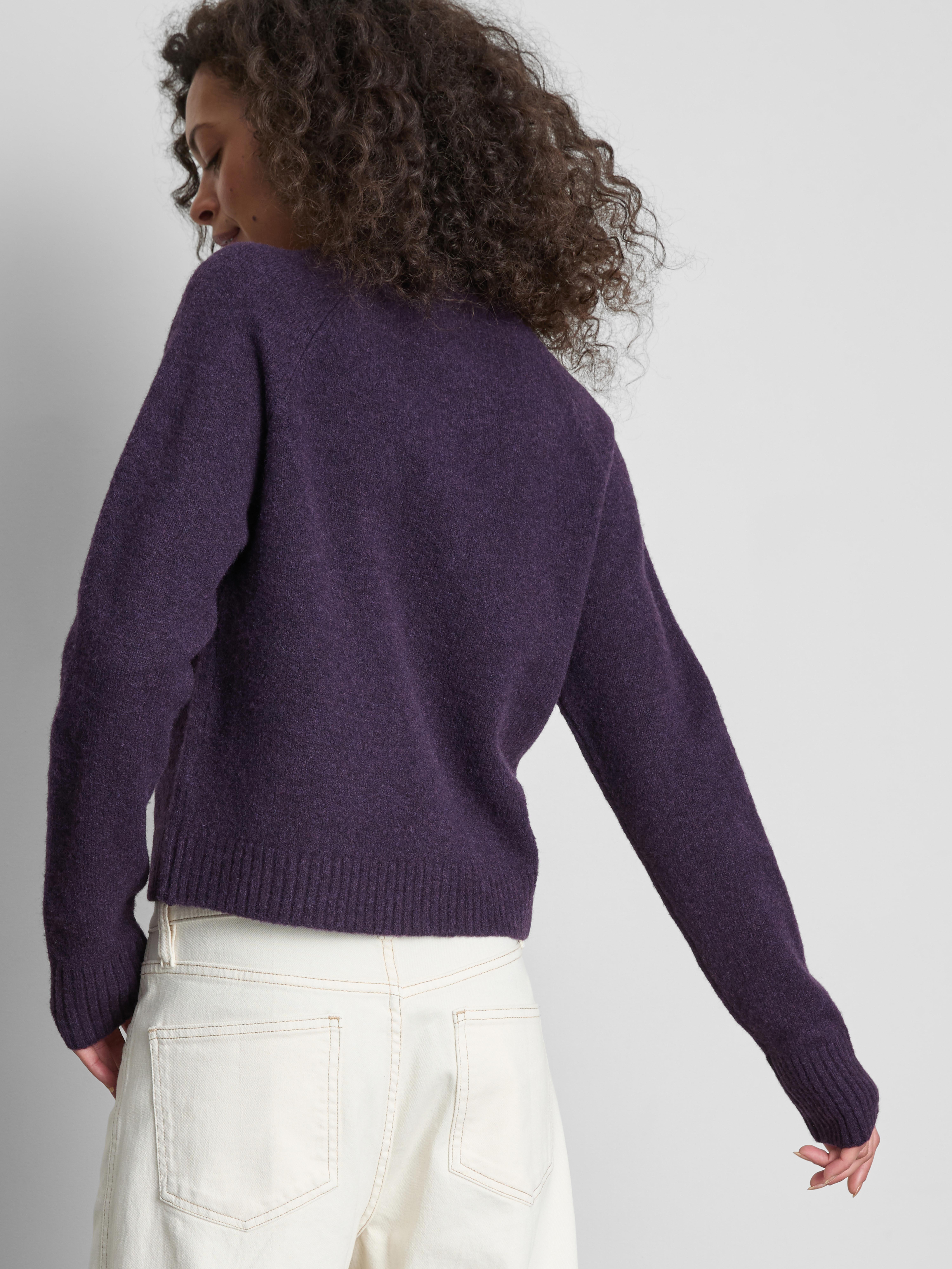 V-Neck Cardigan - Dark Purple
