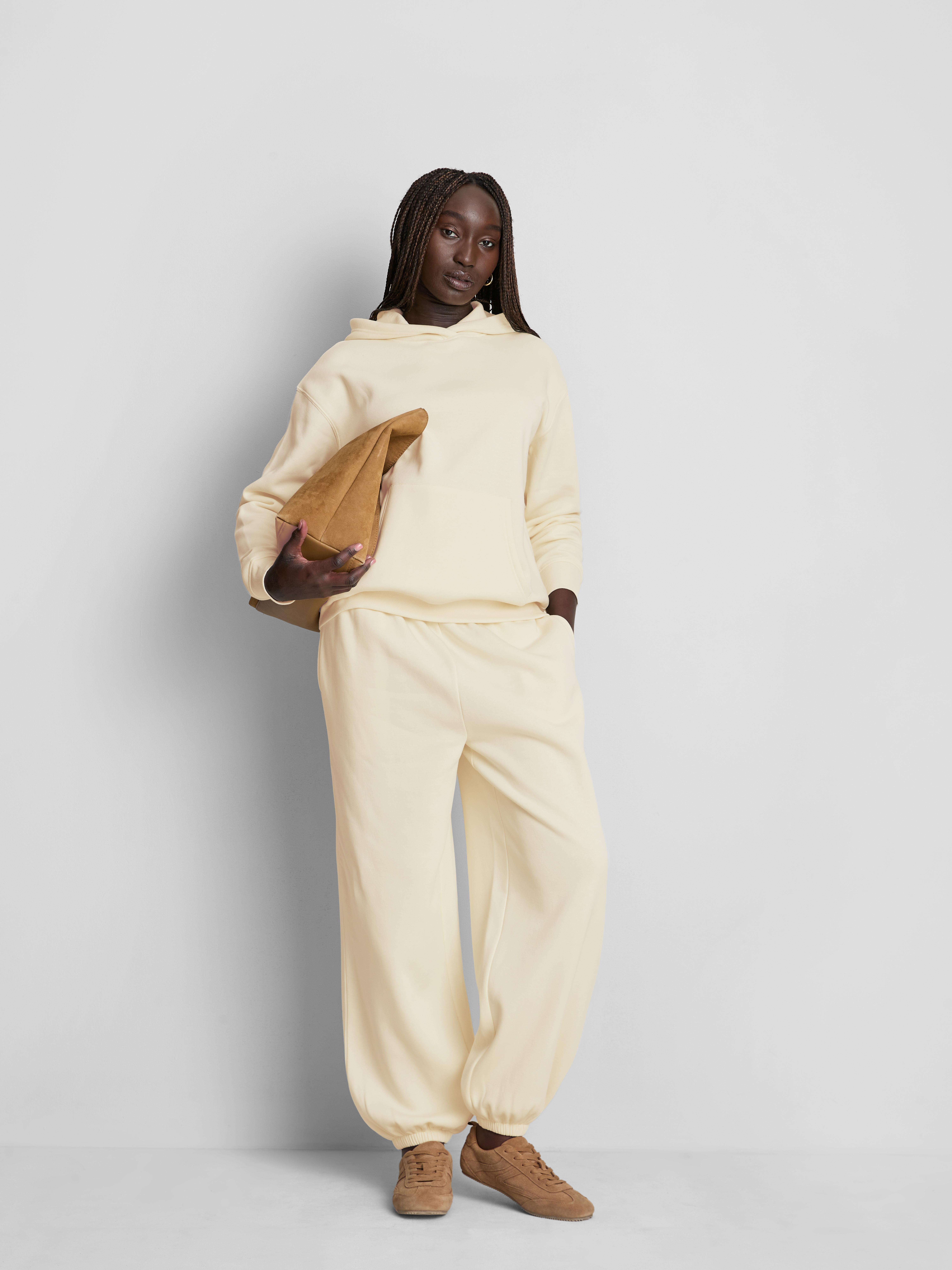 Cotton Blend Cuffed Joggers - Lemon
