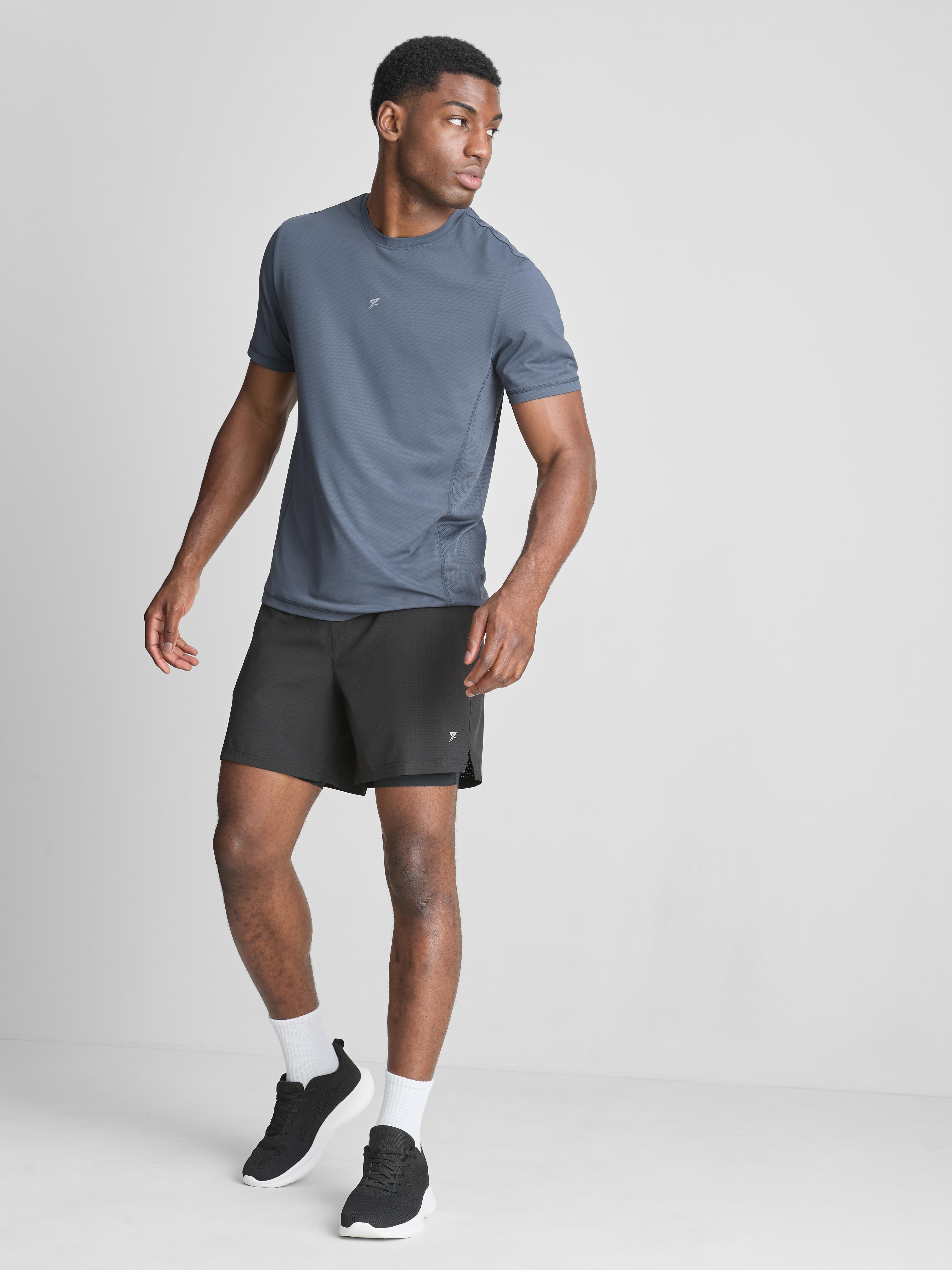 Panelled Gym T-Shirt - Blue
