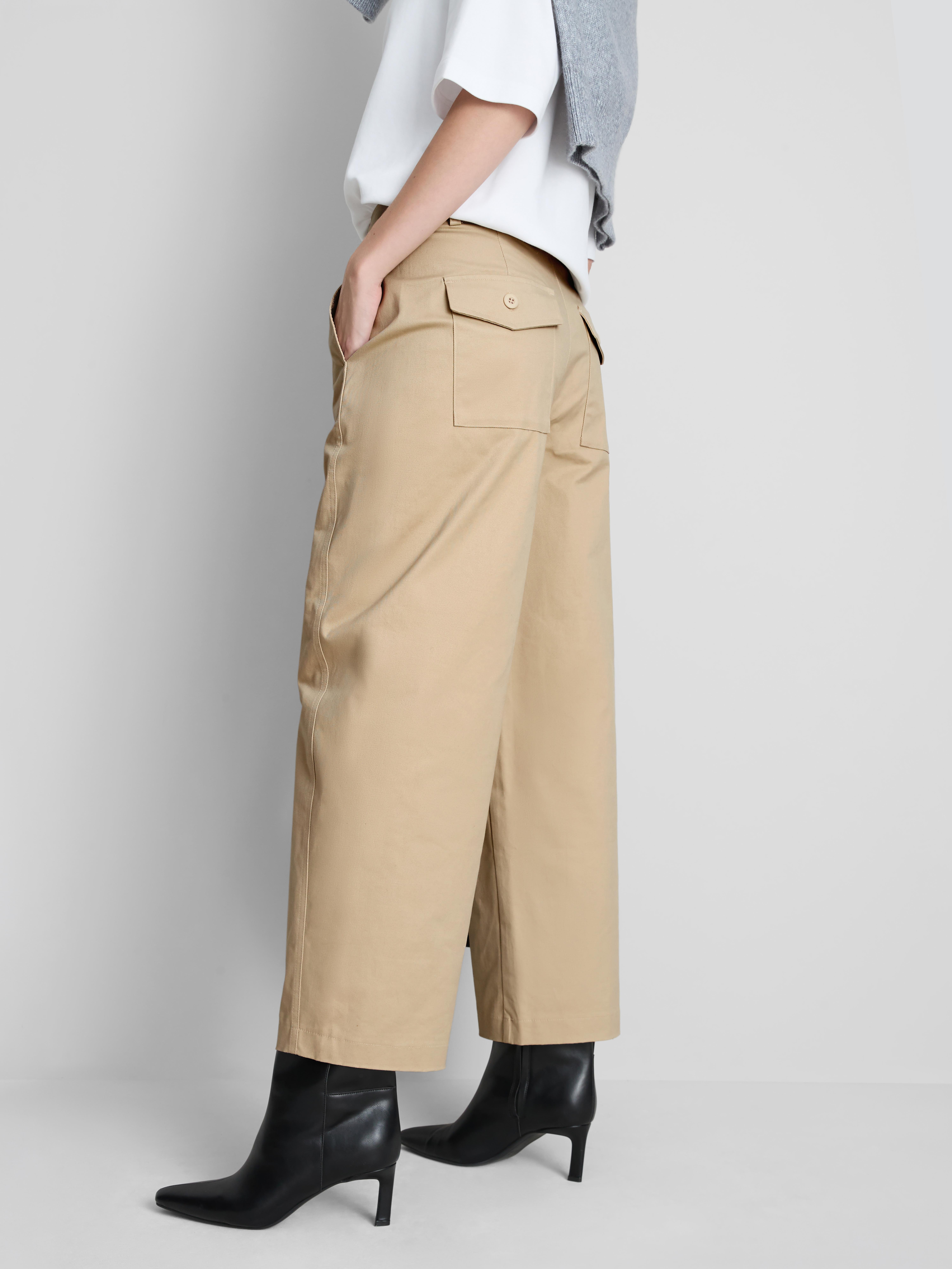 Cotton-Rich Barrel-Leg Utility Pants - Stone