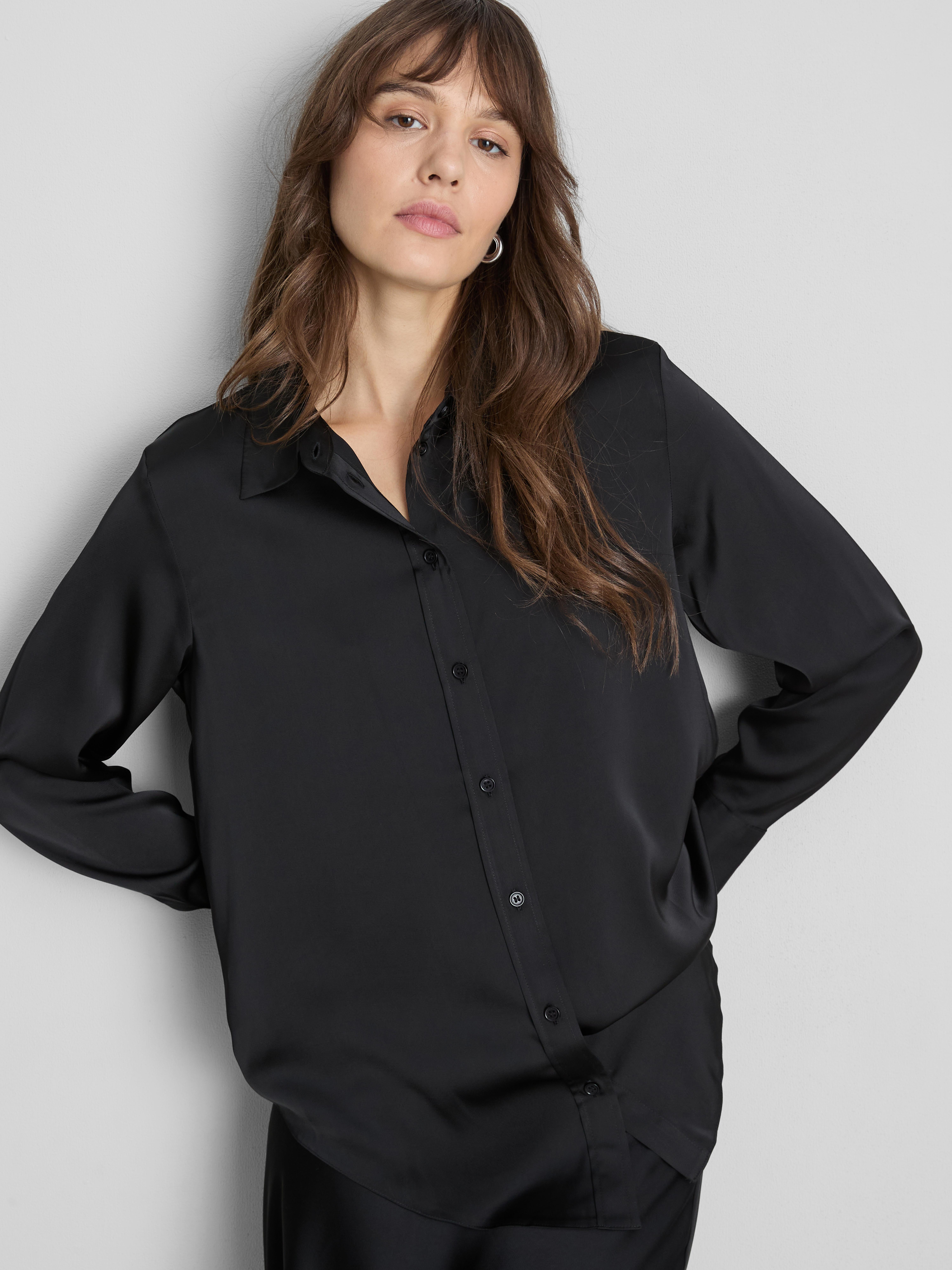 Relaxed Satin Shirt - Black