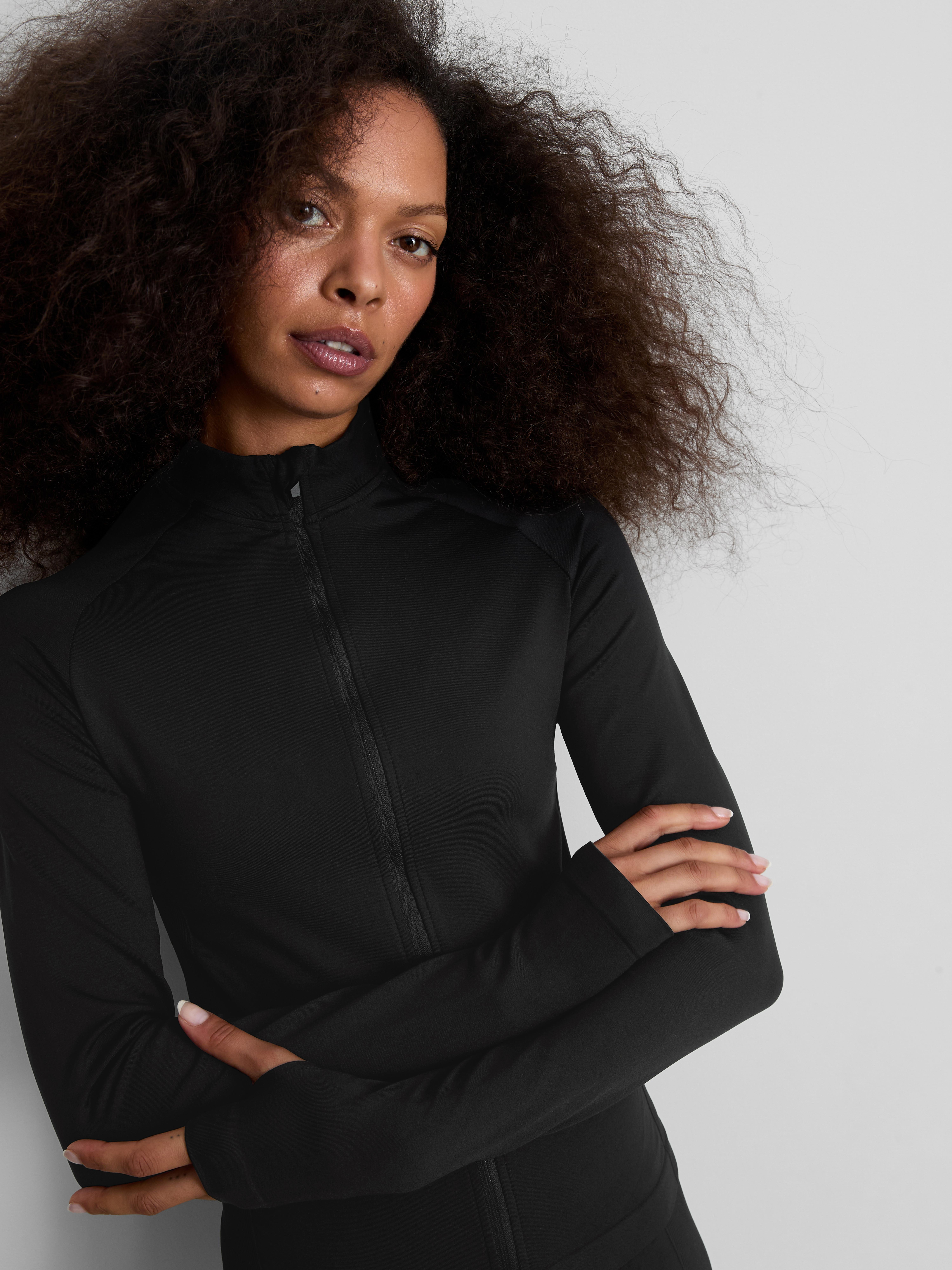 Seamless Zip Through Active Jacket - Black