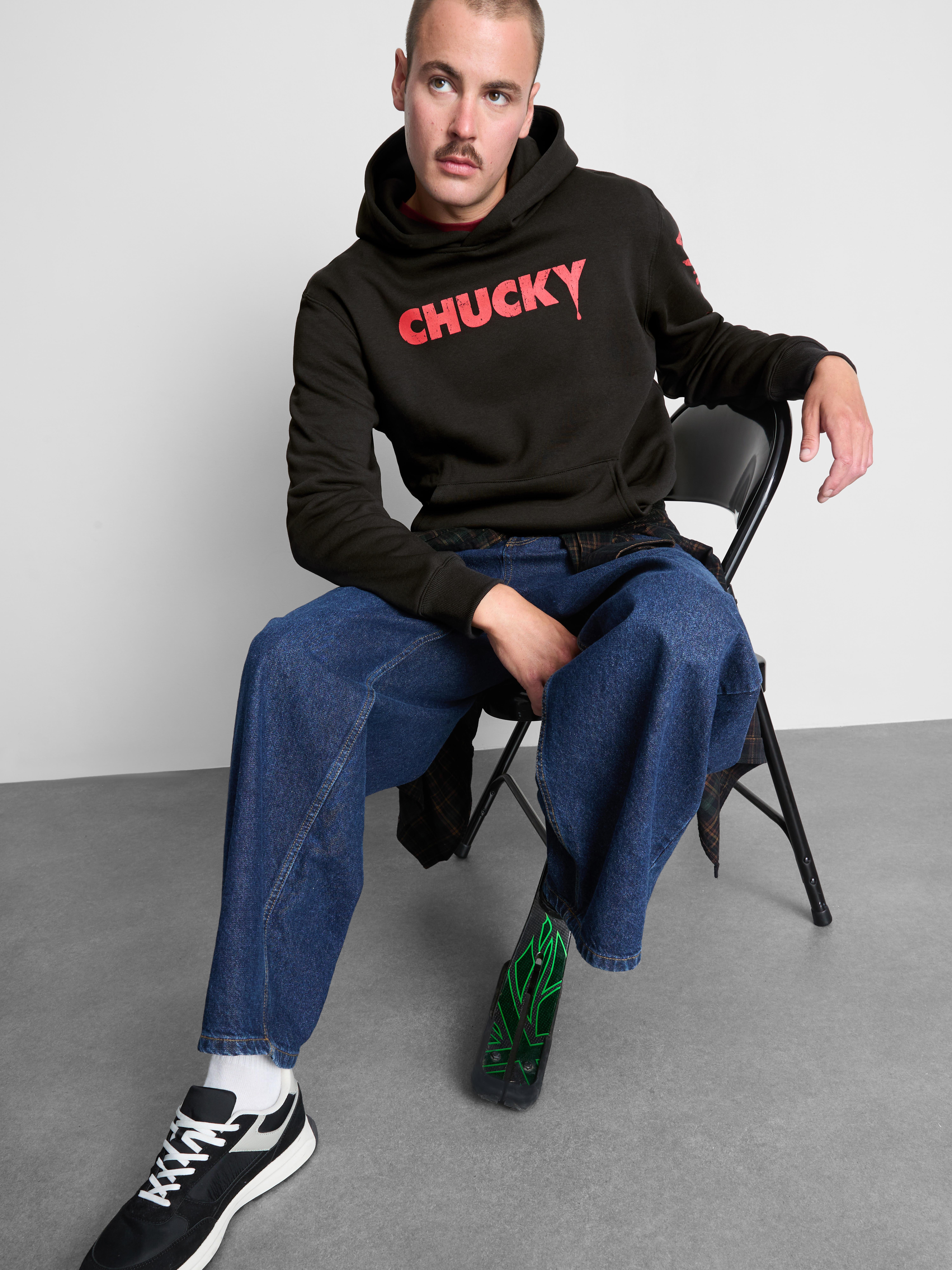 Chucky Cotton-Rich Graphic Hoodie - Black