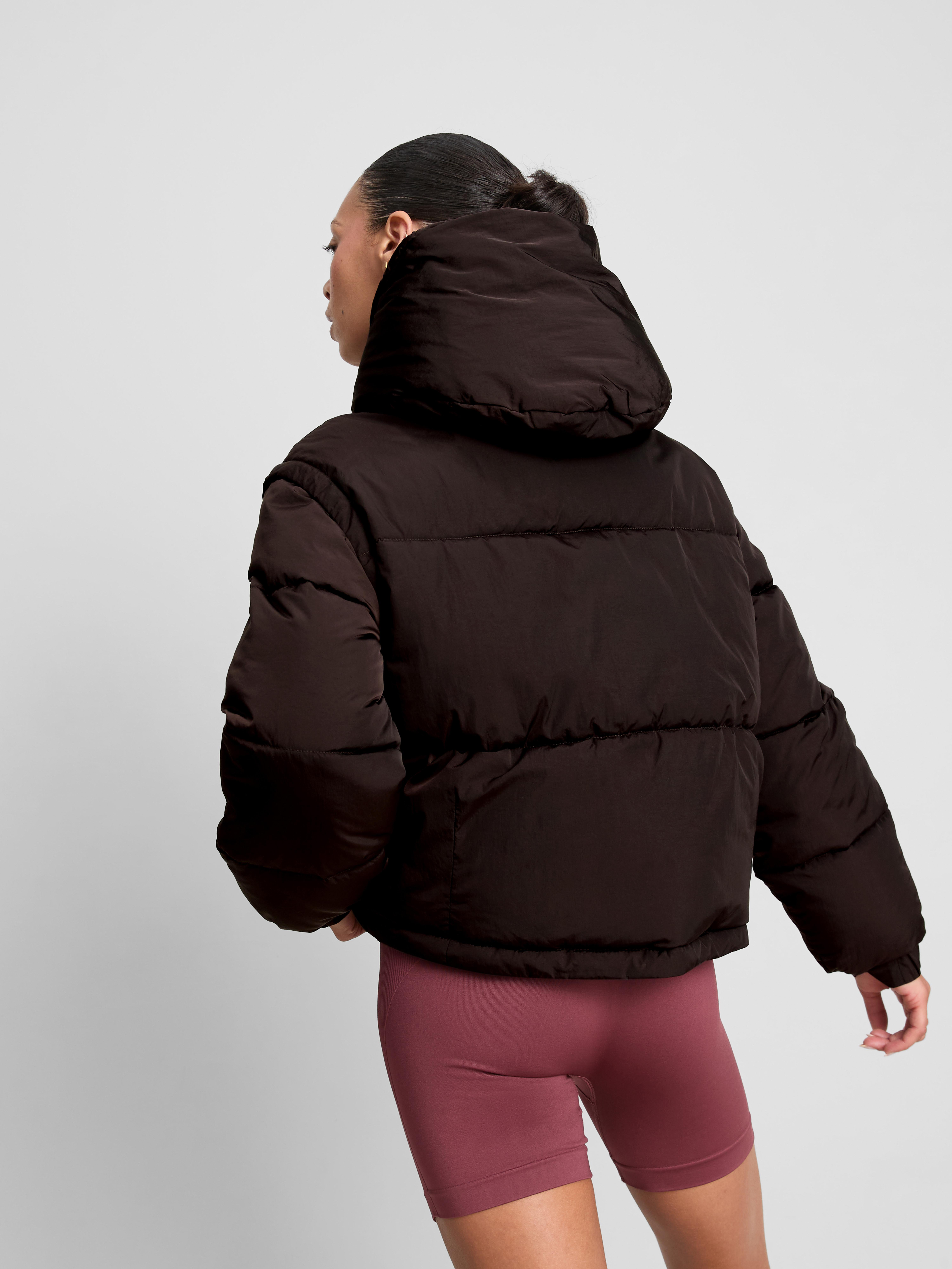 Quilted Puffer Jacket - Dark Purple