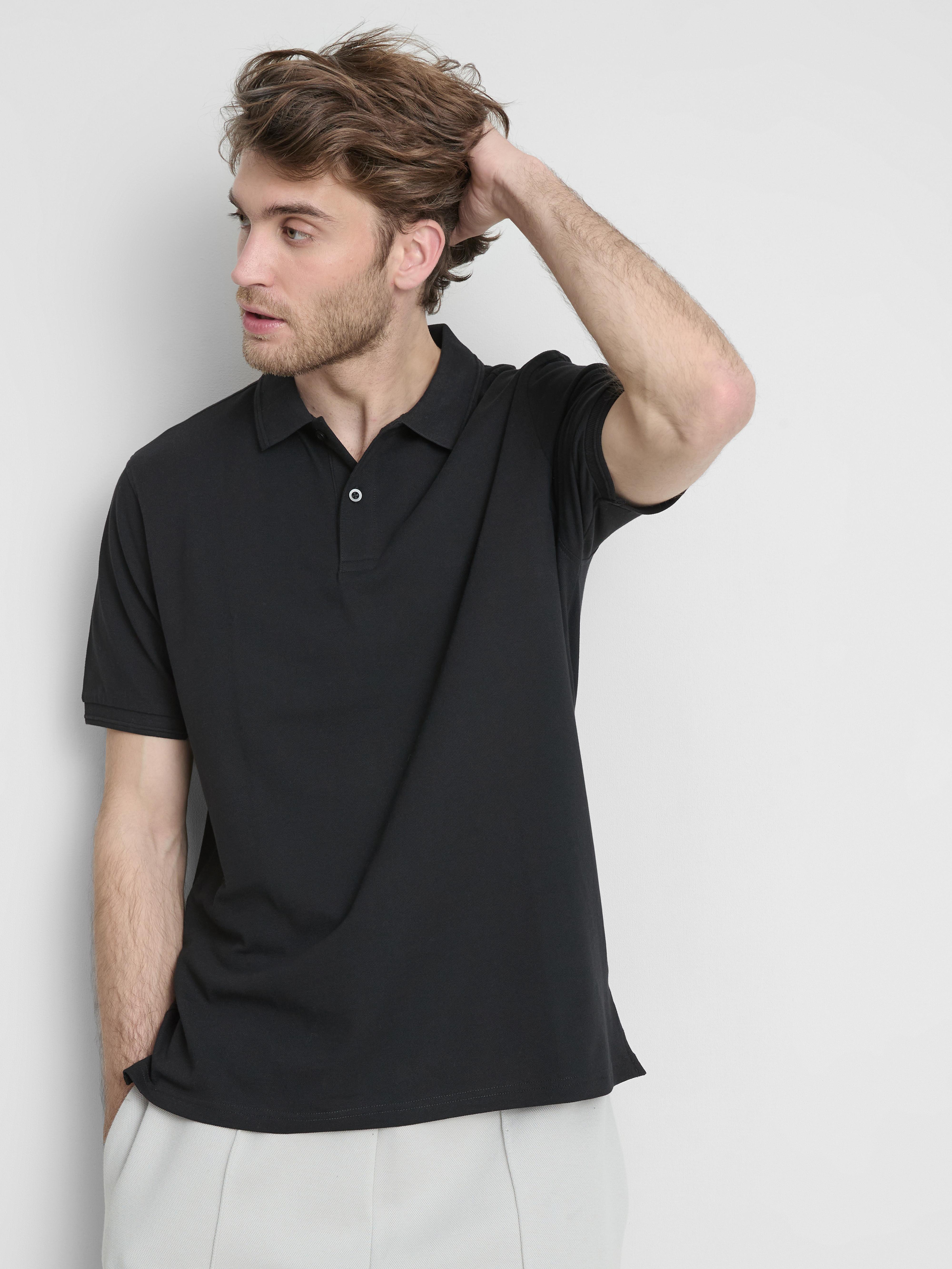 Short-Sleeve Polo Shirt - Black