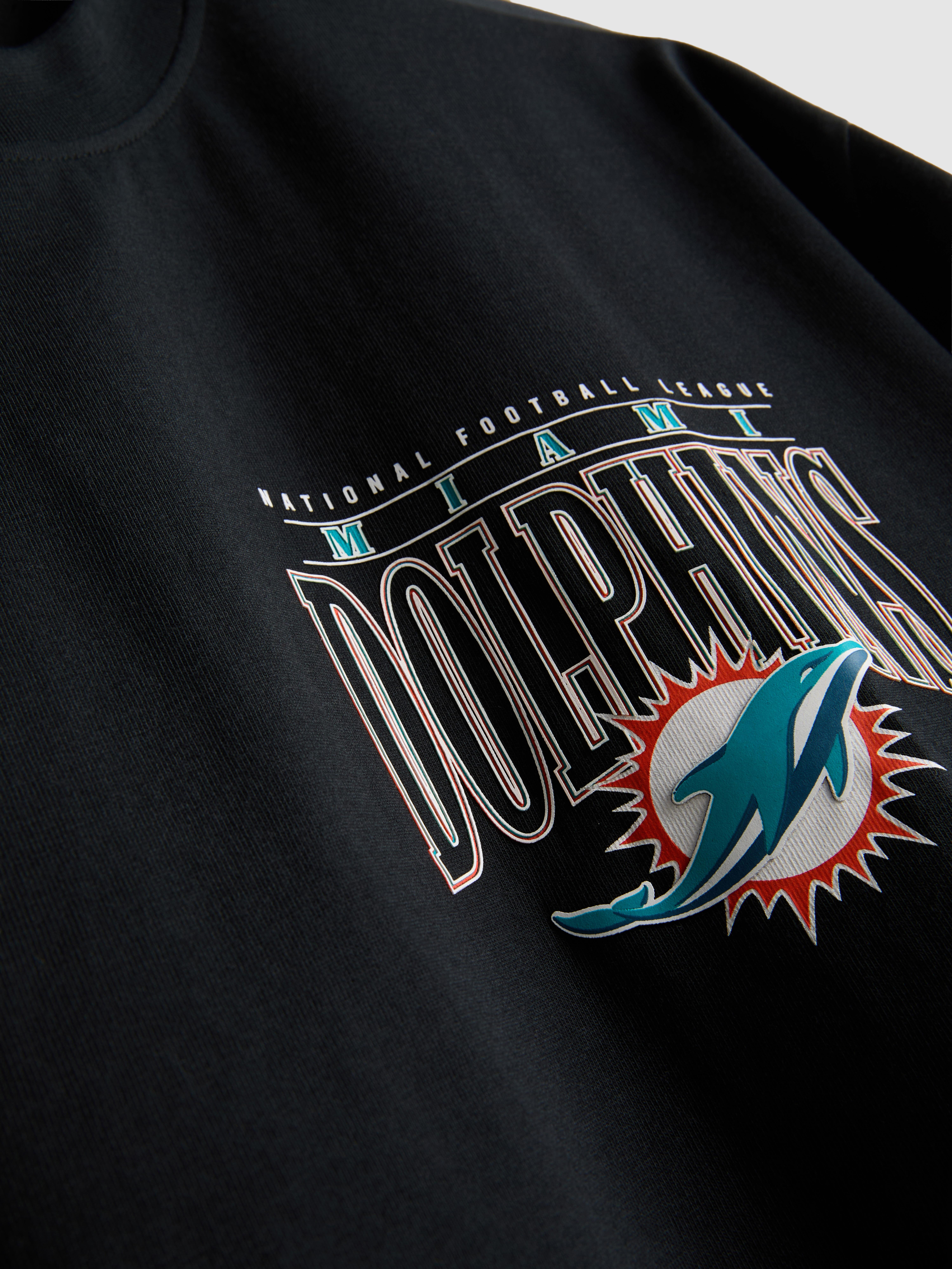 NFL Miami Dolphins Pure Cotton Graphic T-Shirt - Black
