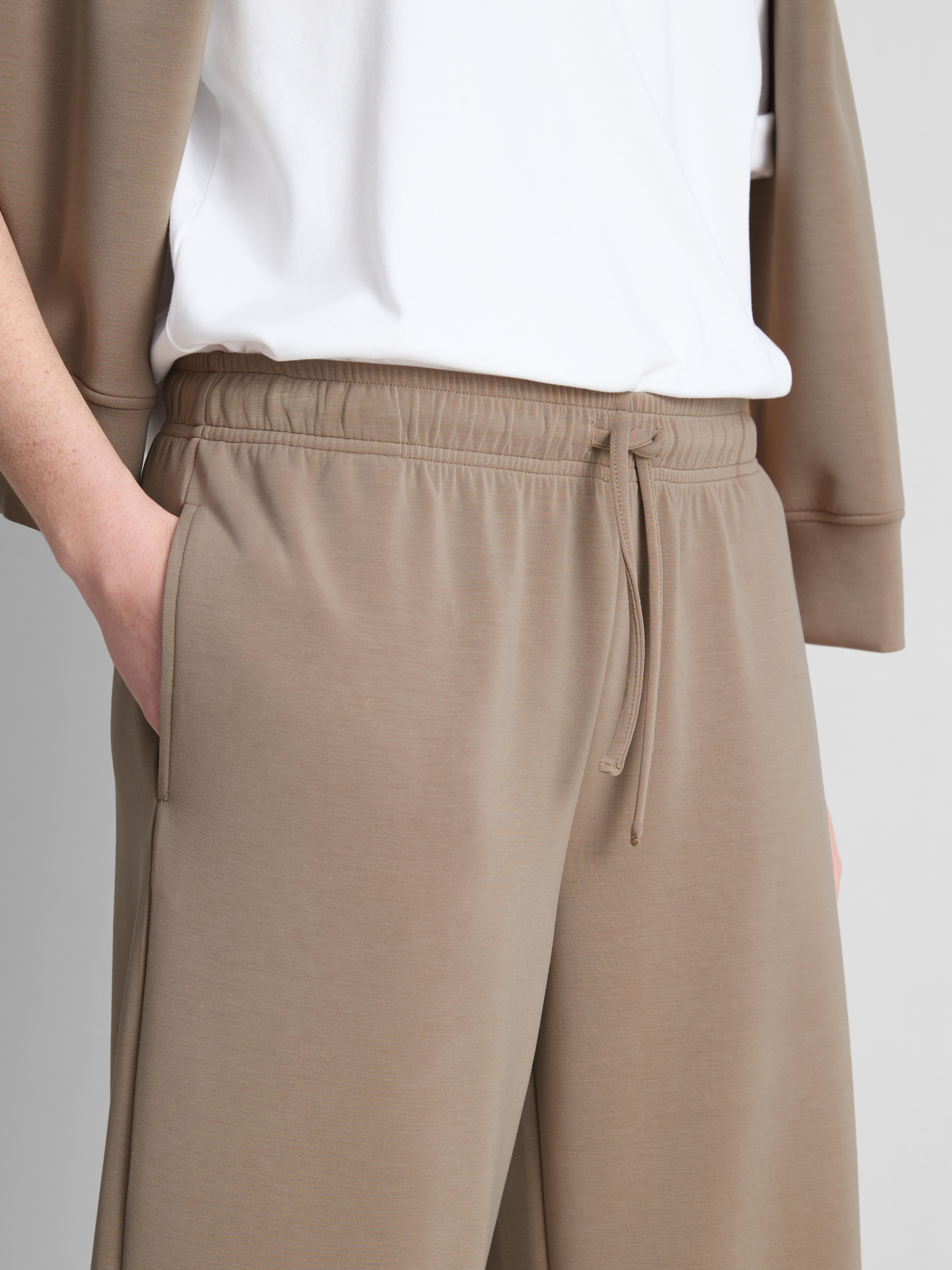 Modal Blend Wide Leg Joggers - Taupe