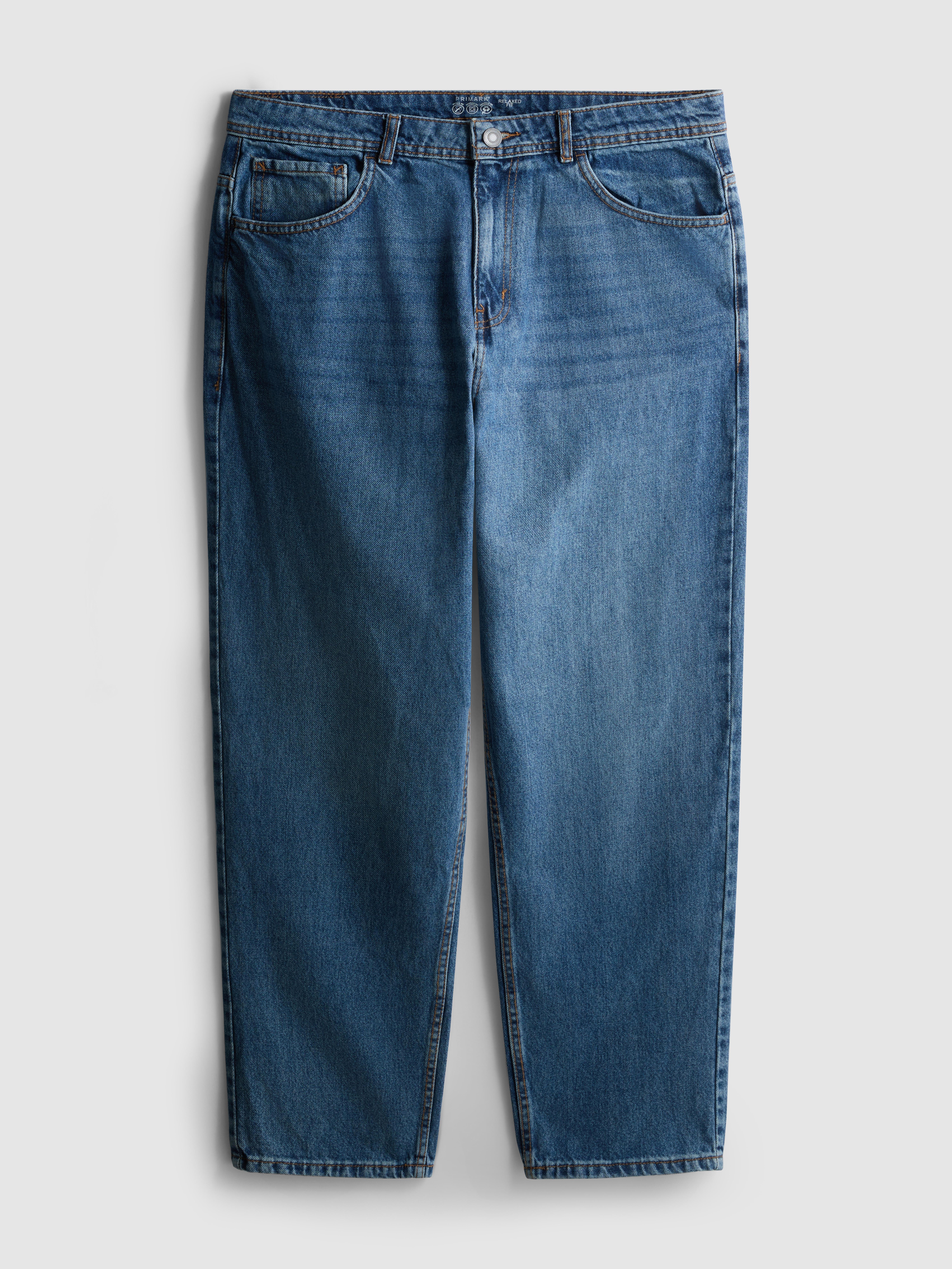 High-Waisted Relaxed Jeans - Blue