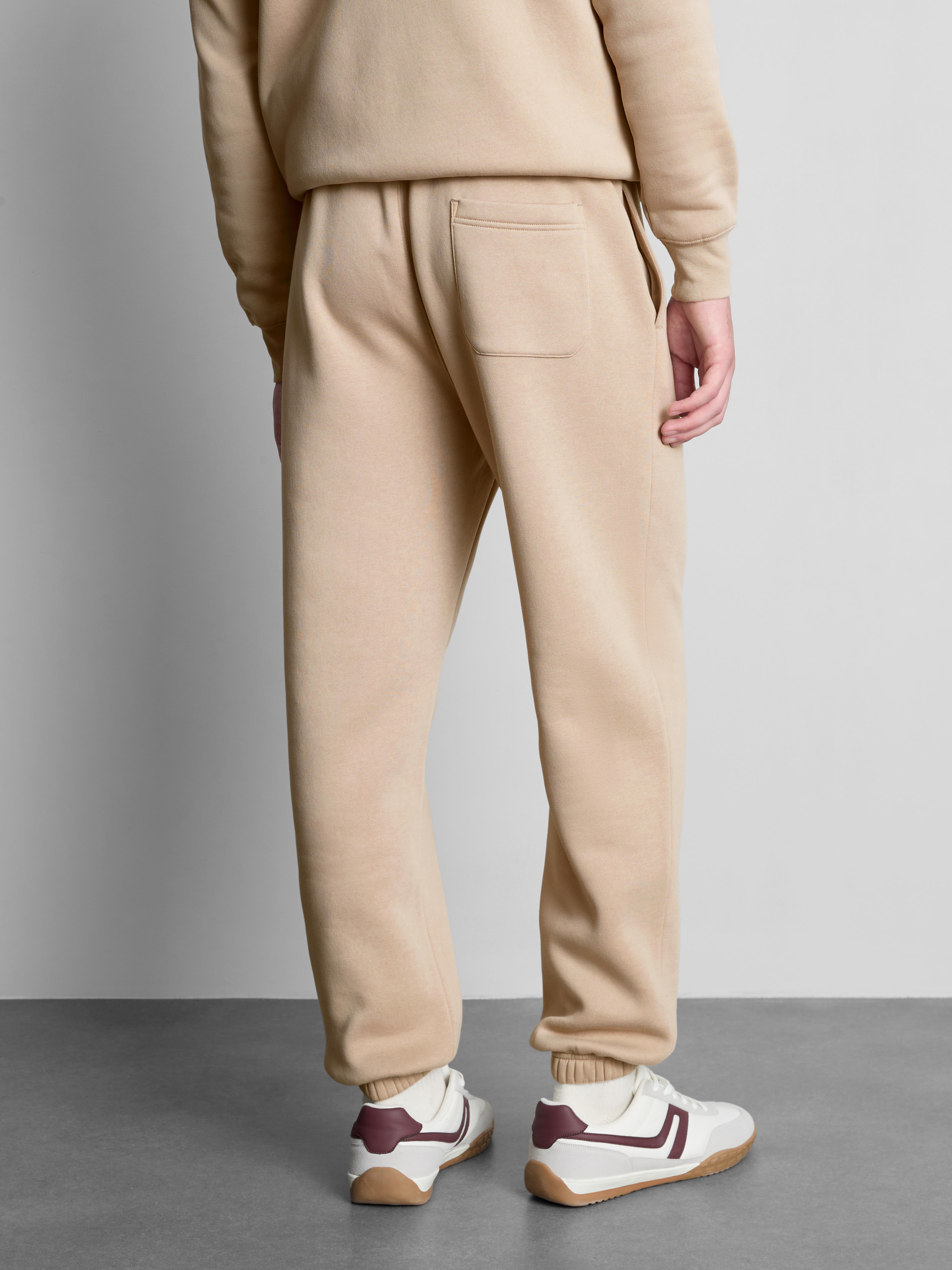 Drawstring Cuffed Joggers - Stone