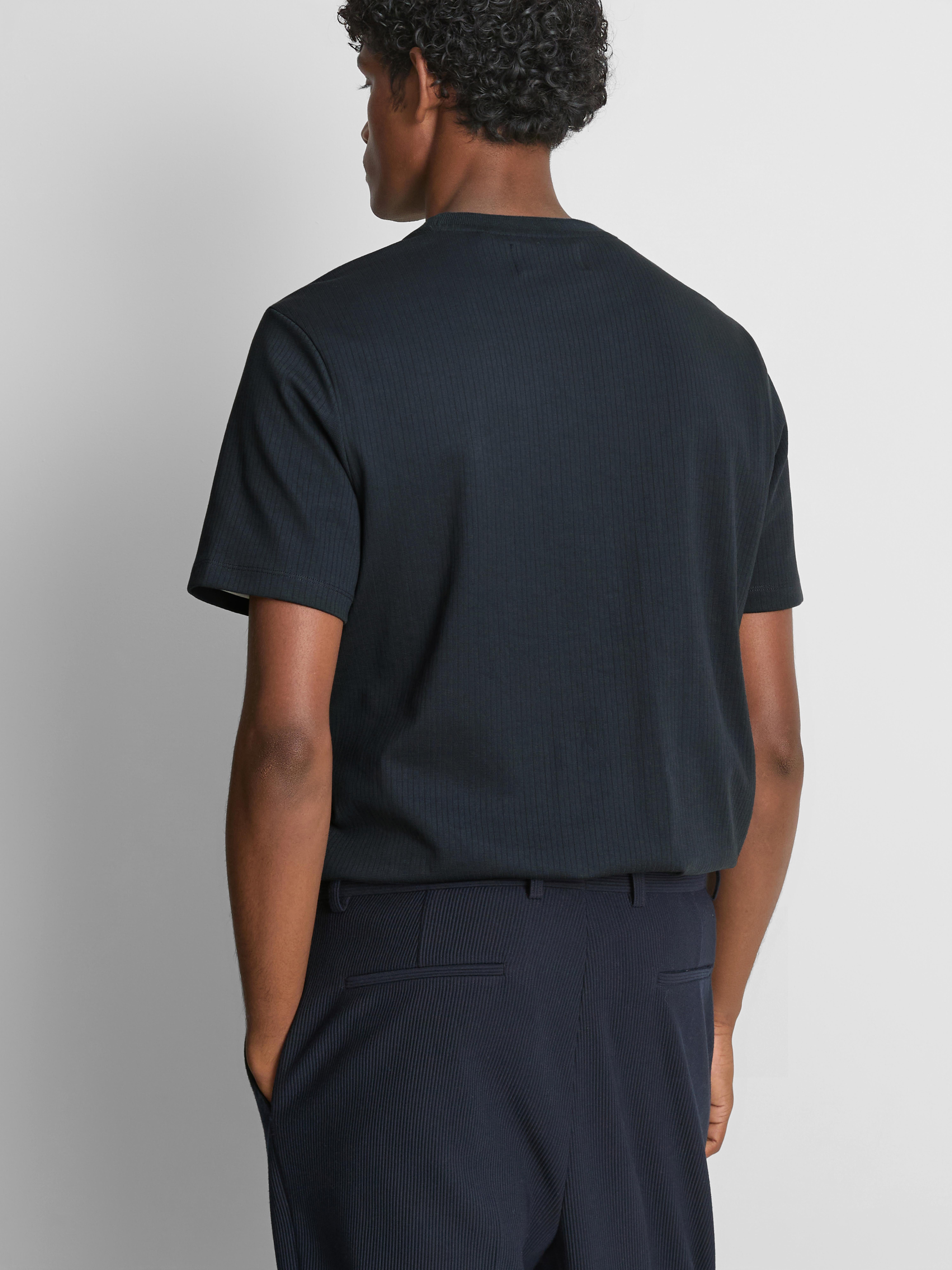 The Edit Ribbed Roundneck T-Shirt - Navy