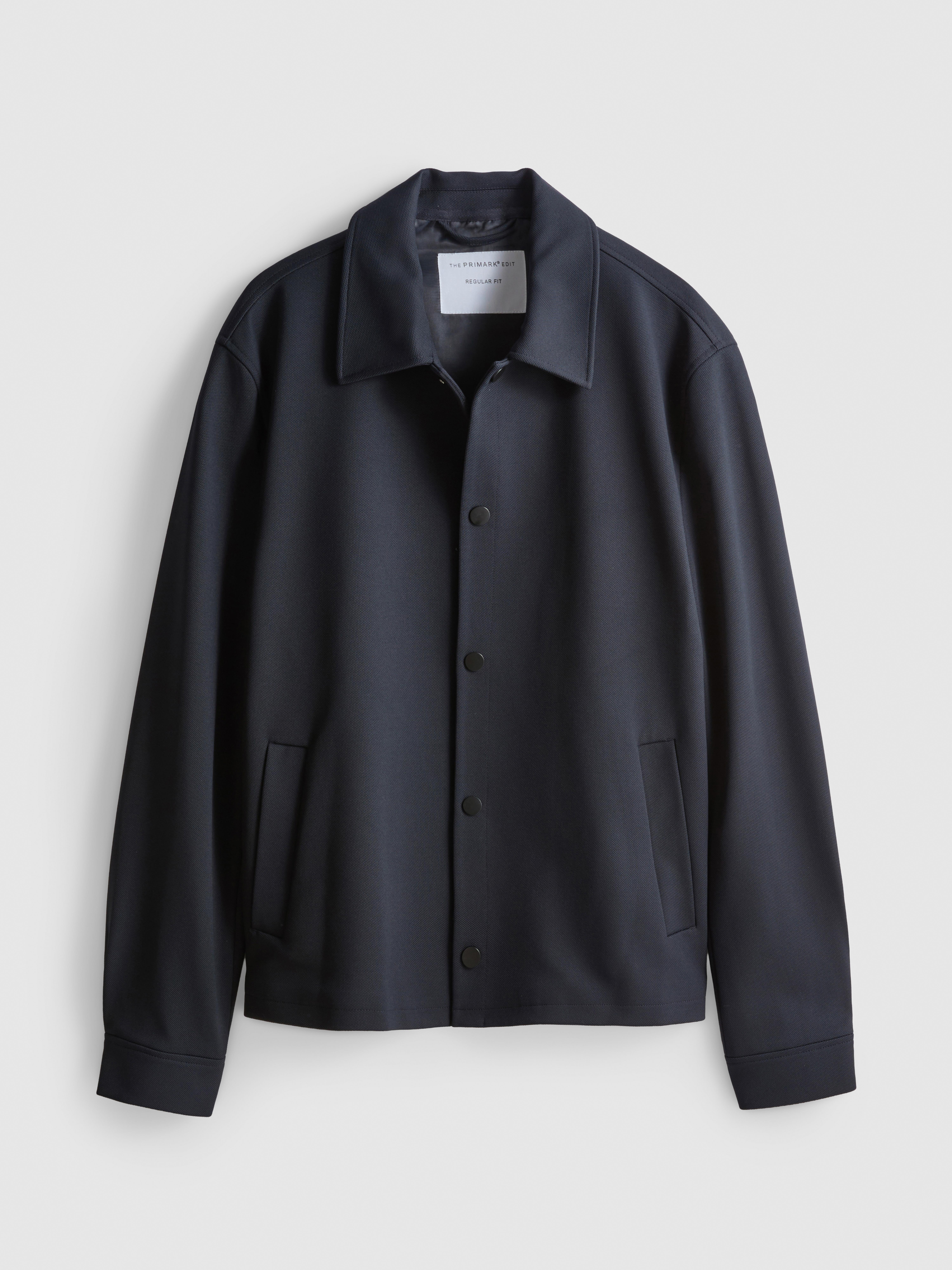 The Edit Regular Fit Collared Jacket - Navy