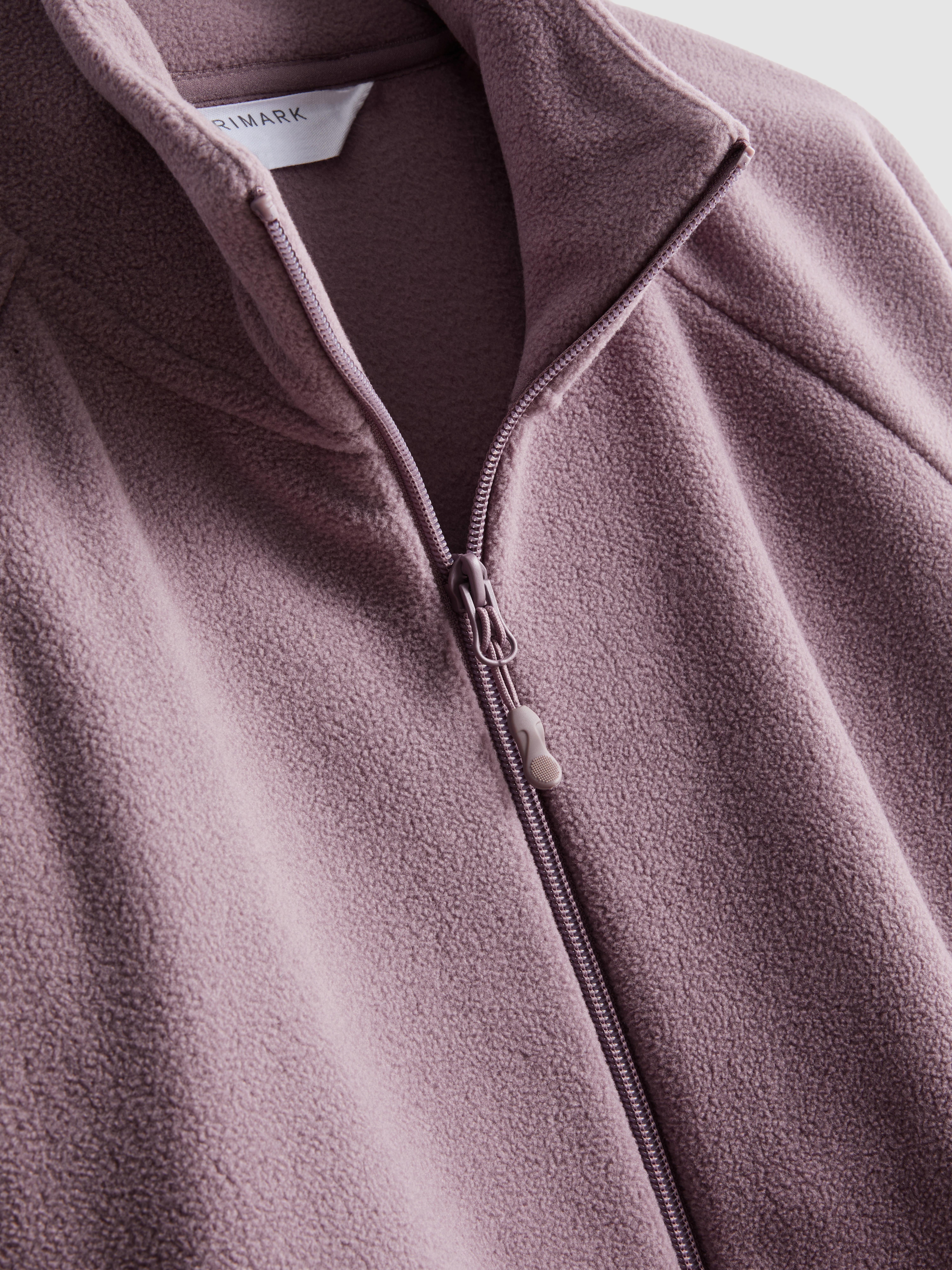 Zip-Up Funnel Neck Fleece - Pink