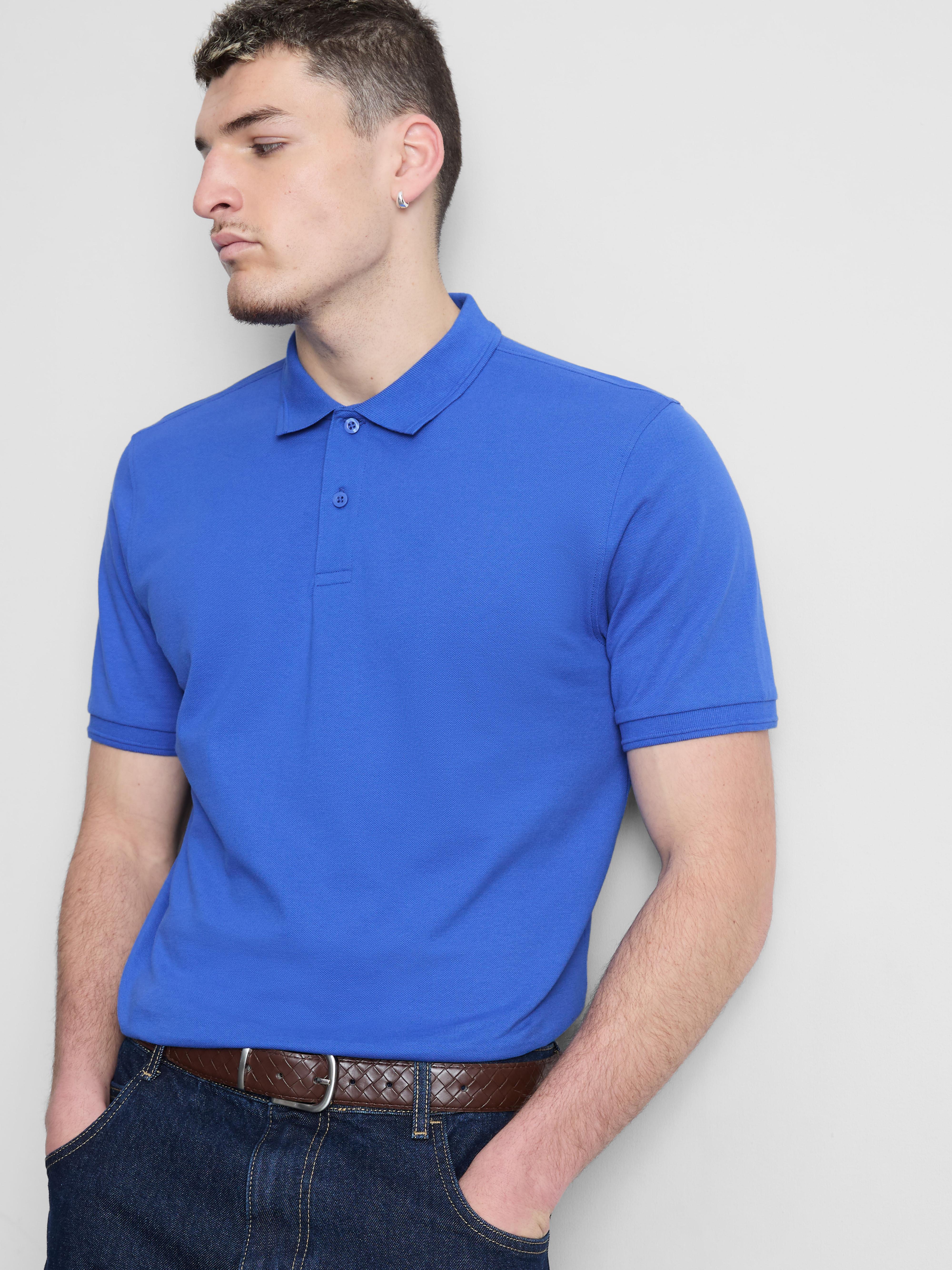 Essential Stretch Polo Shirt - Blue