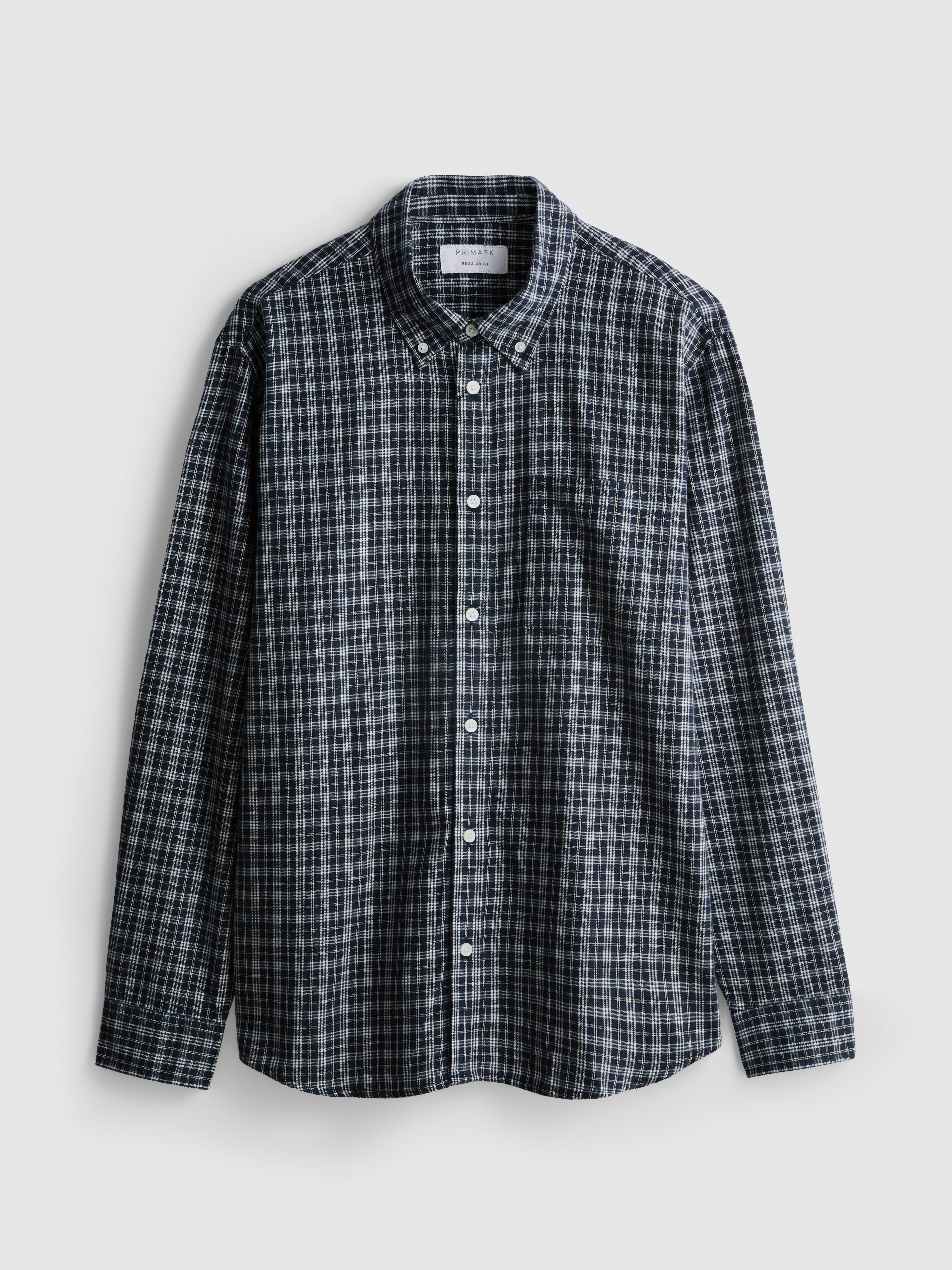 Pure Cotton Check Shirt - Navy