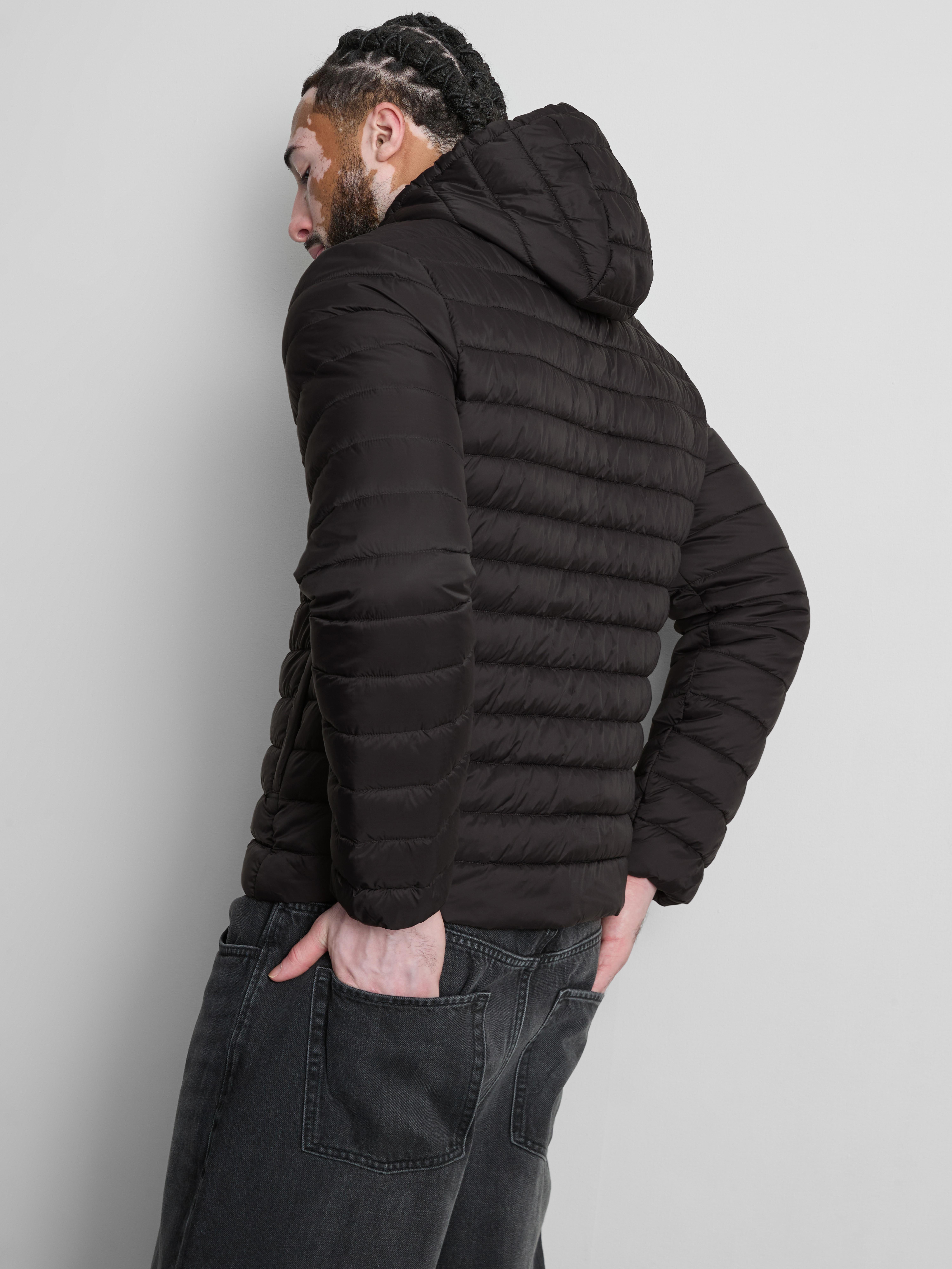 Hooded Padded Jacket - Black