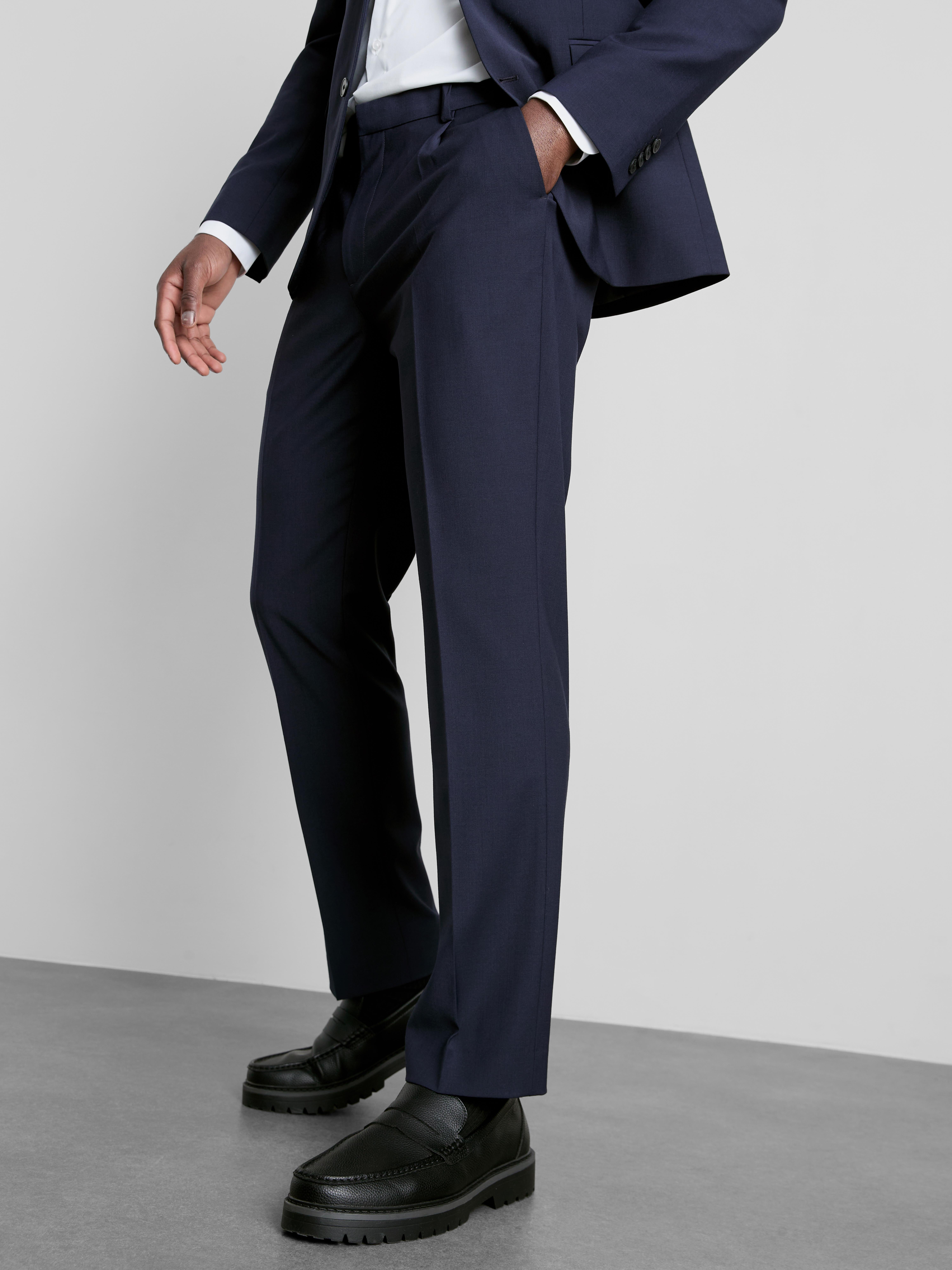 Regular Fit Classic Suit Pants - Navy