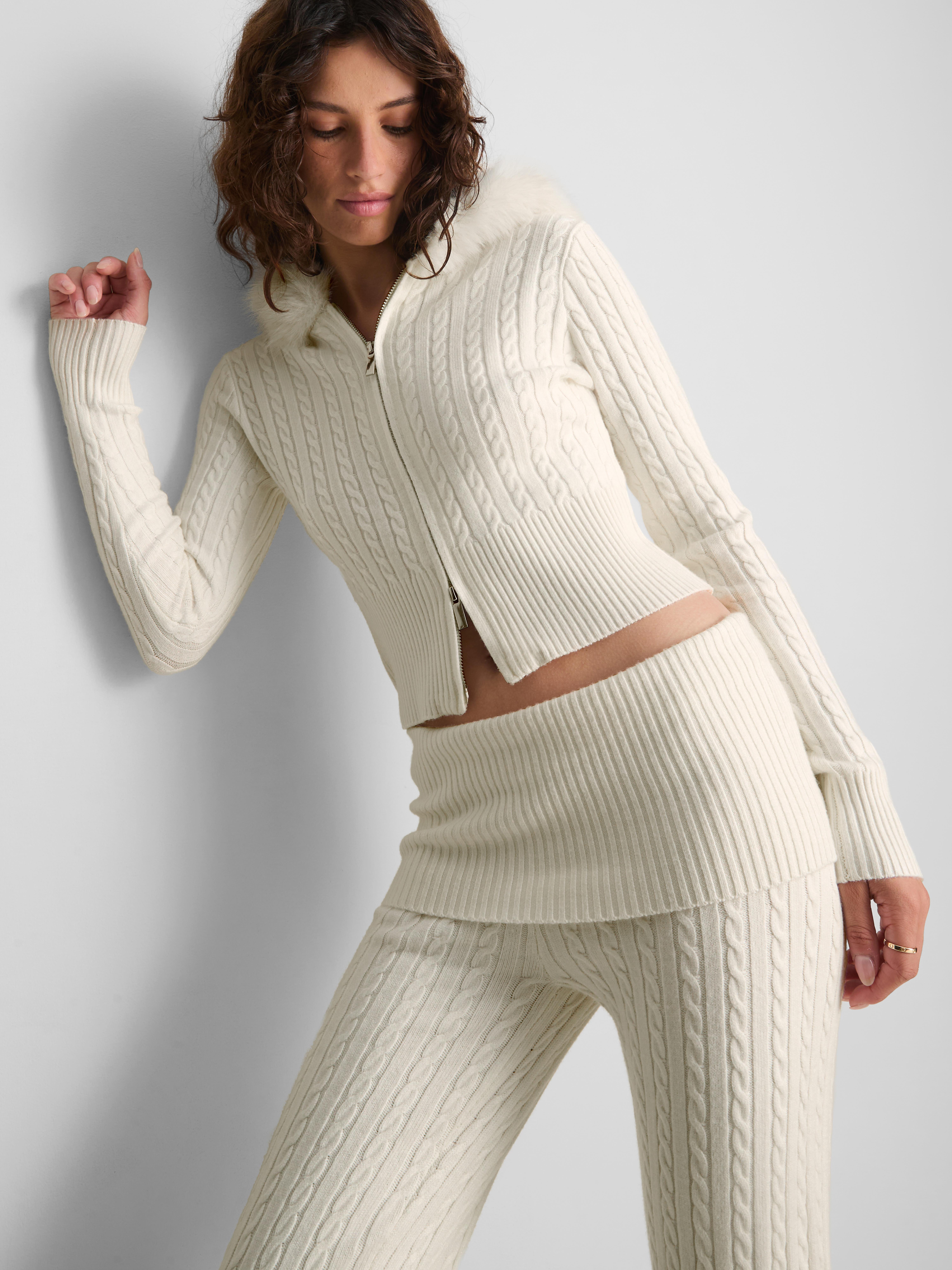 The Primark Scene | Cable Knit Zip-Up Hoodie - Cream