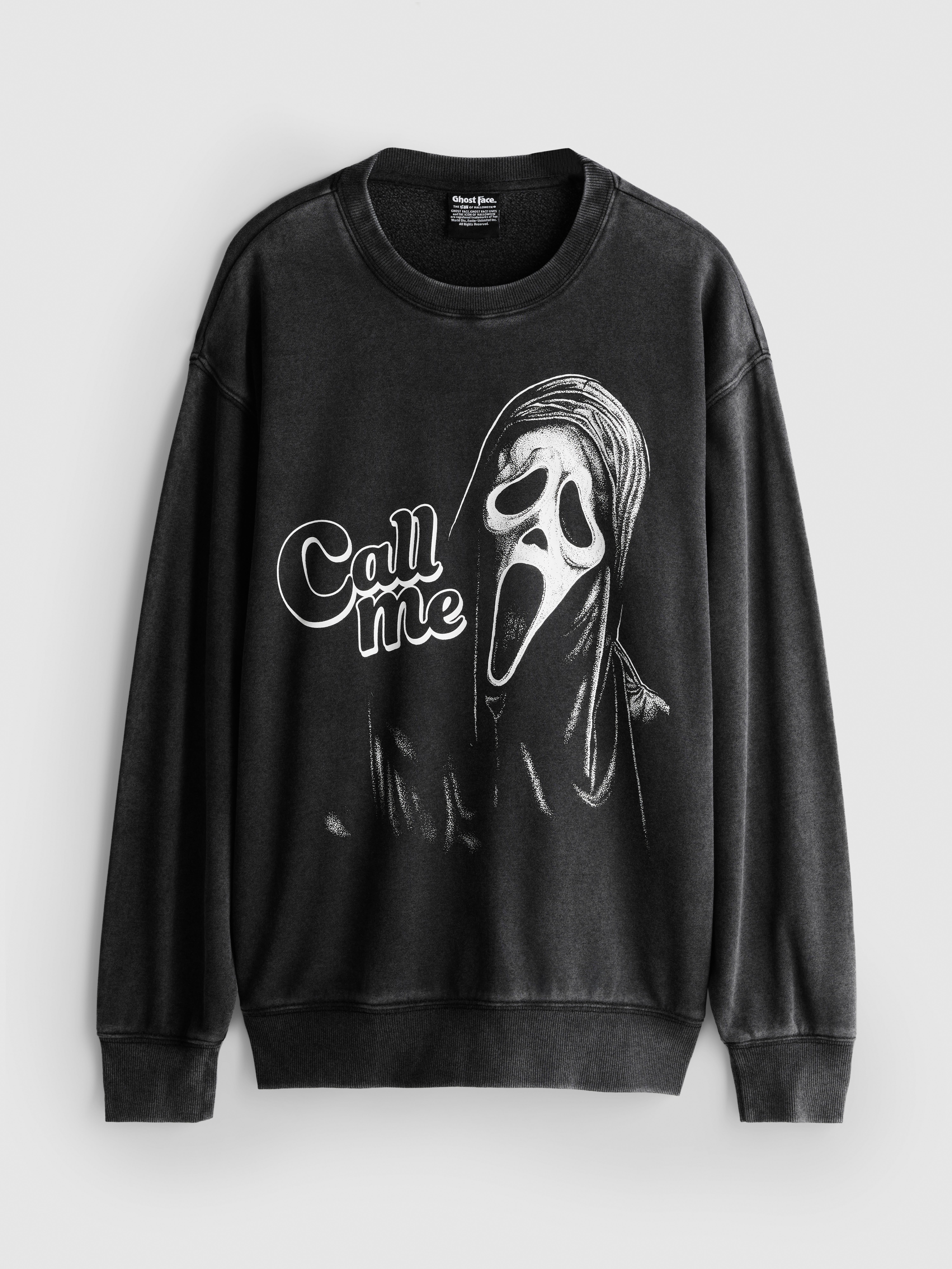 Ghostface Cotton Rich Sweatshirt - Charcoal