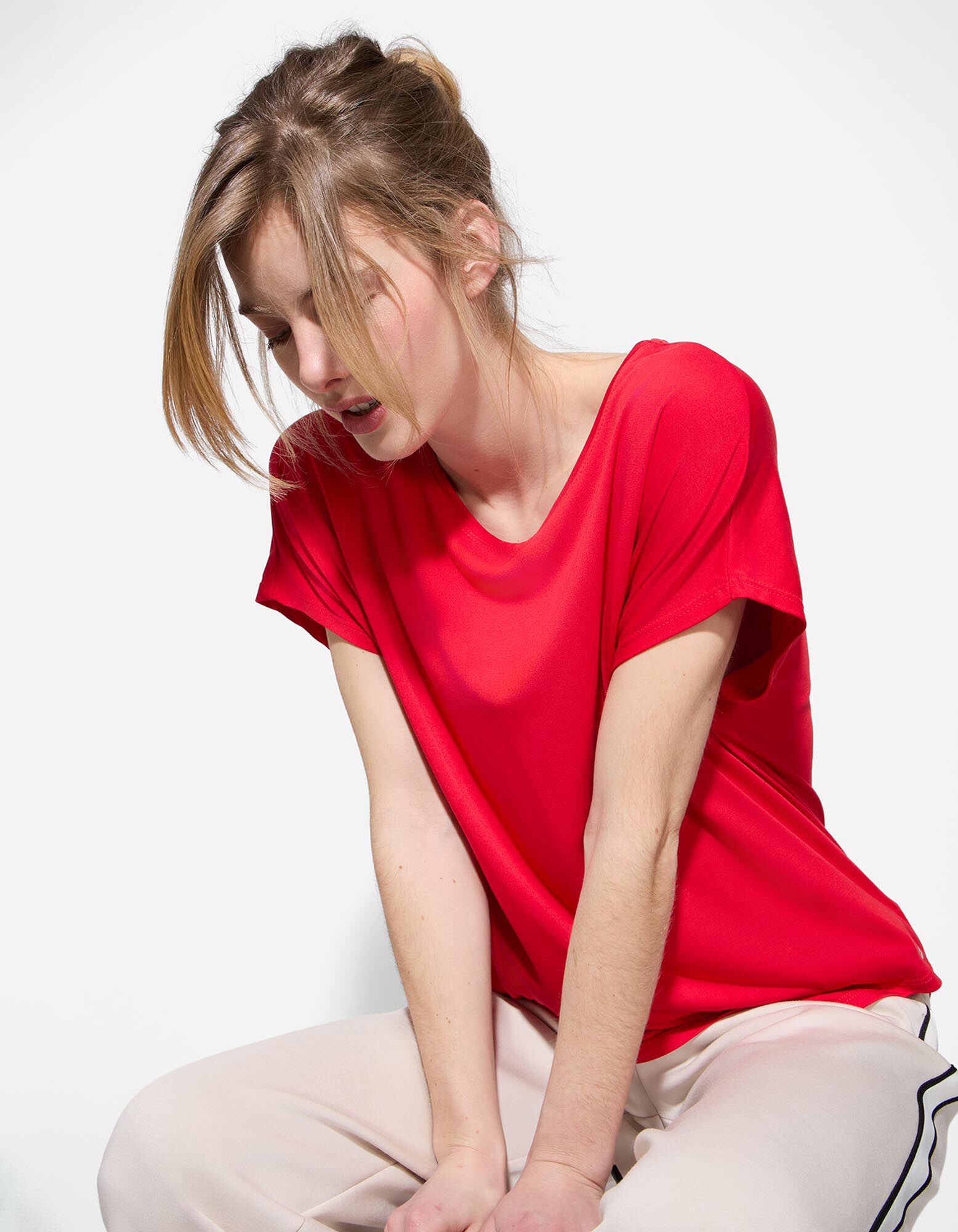 T-shirt - Ademend - rood - rood