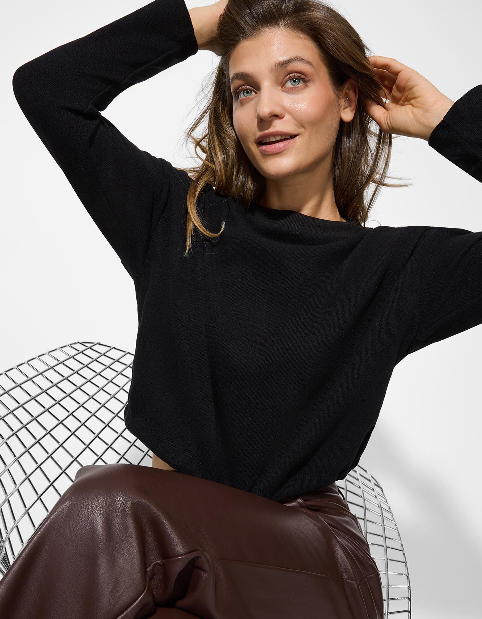 Sweatshirt - Koord - Zwart - Zwart