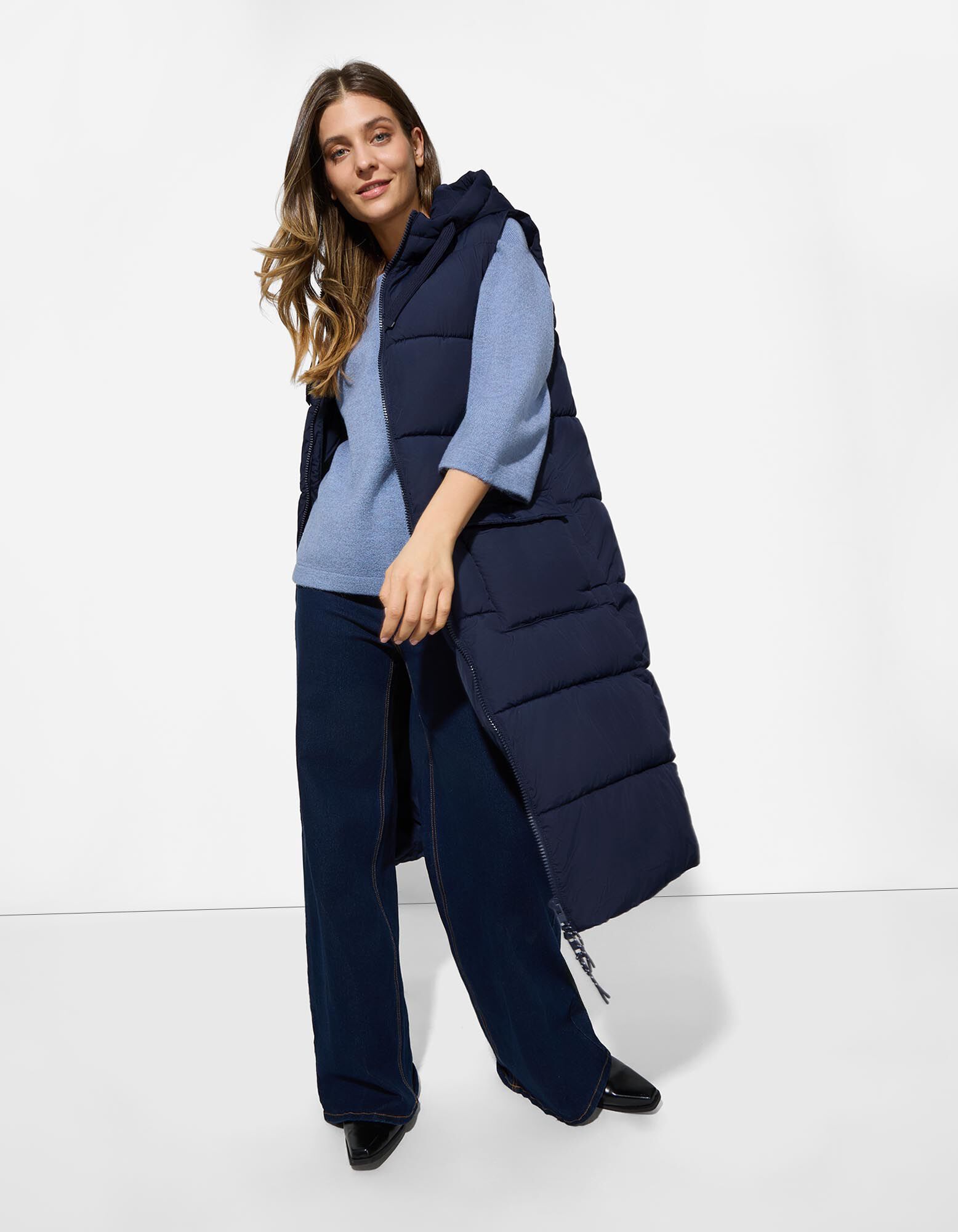 Lang vest - Regular fit - Donkerblauw - Donkerblauw