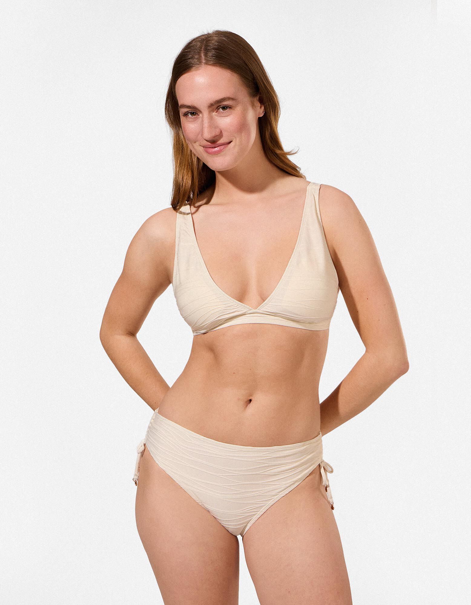 Bikinitop - Gestructureerd materiaal - Beige - Beige