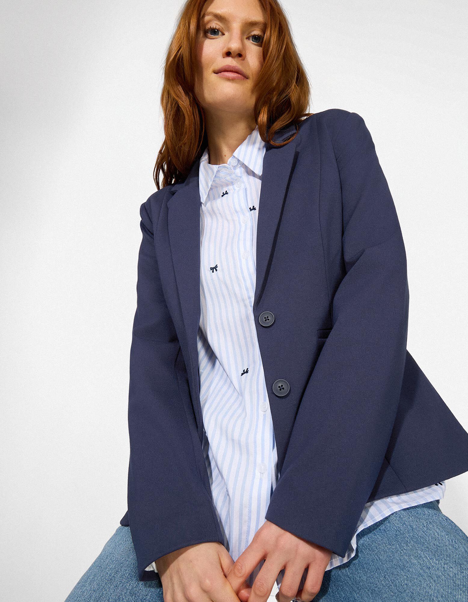 Blazer - Regular fit - Donkerblauw - Donkerblauw