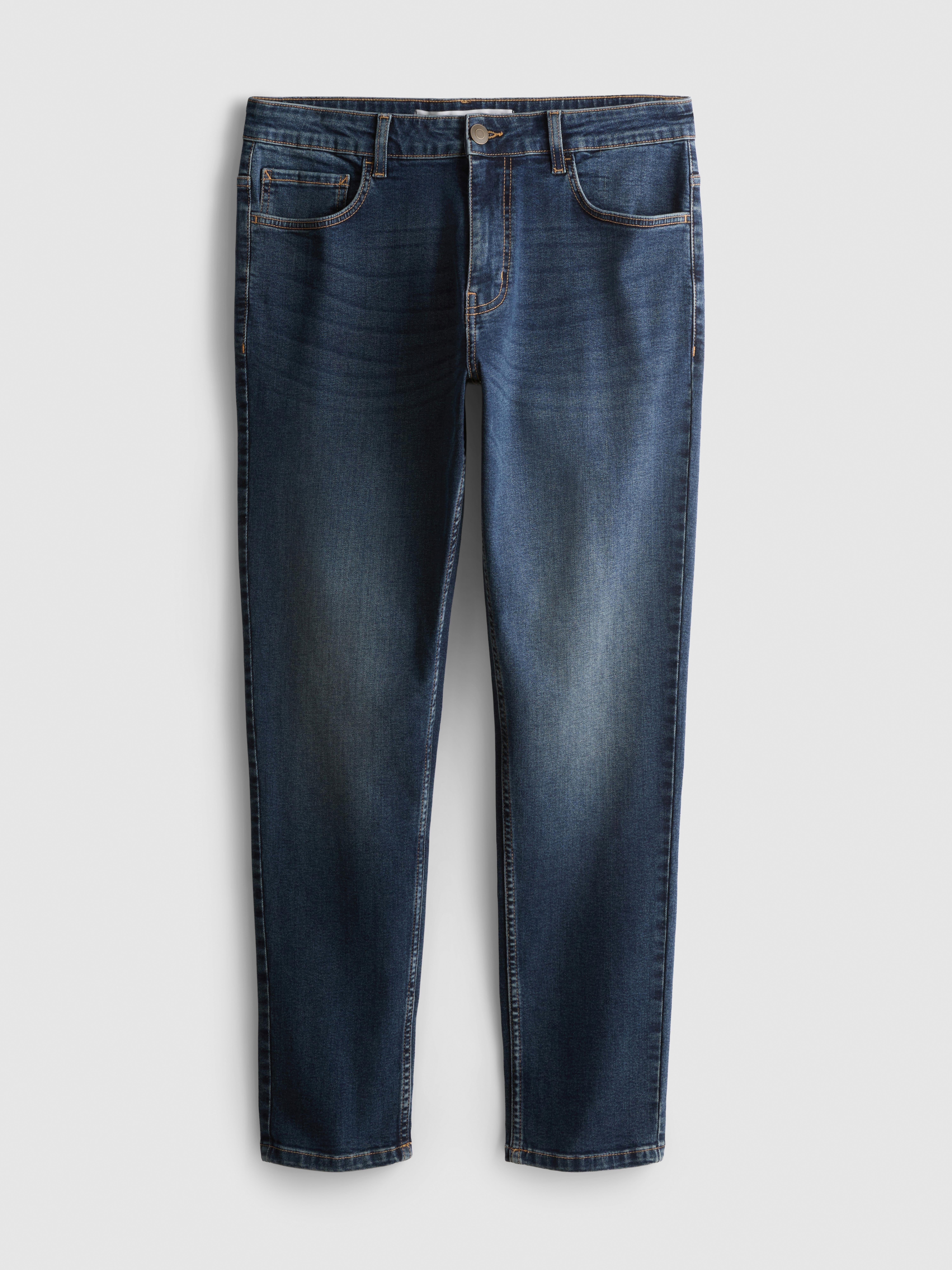 Mid-Rise Skinny Jeans - Dark Blue