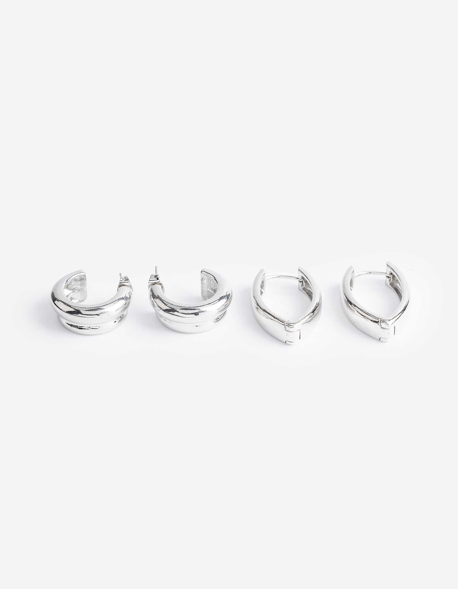 Oorbellen - Set van 2 - Zilver - Zilver