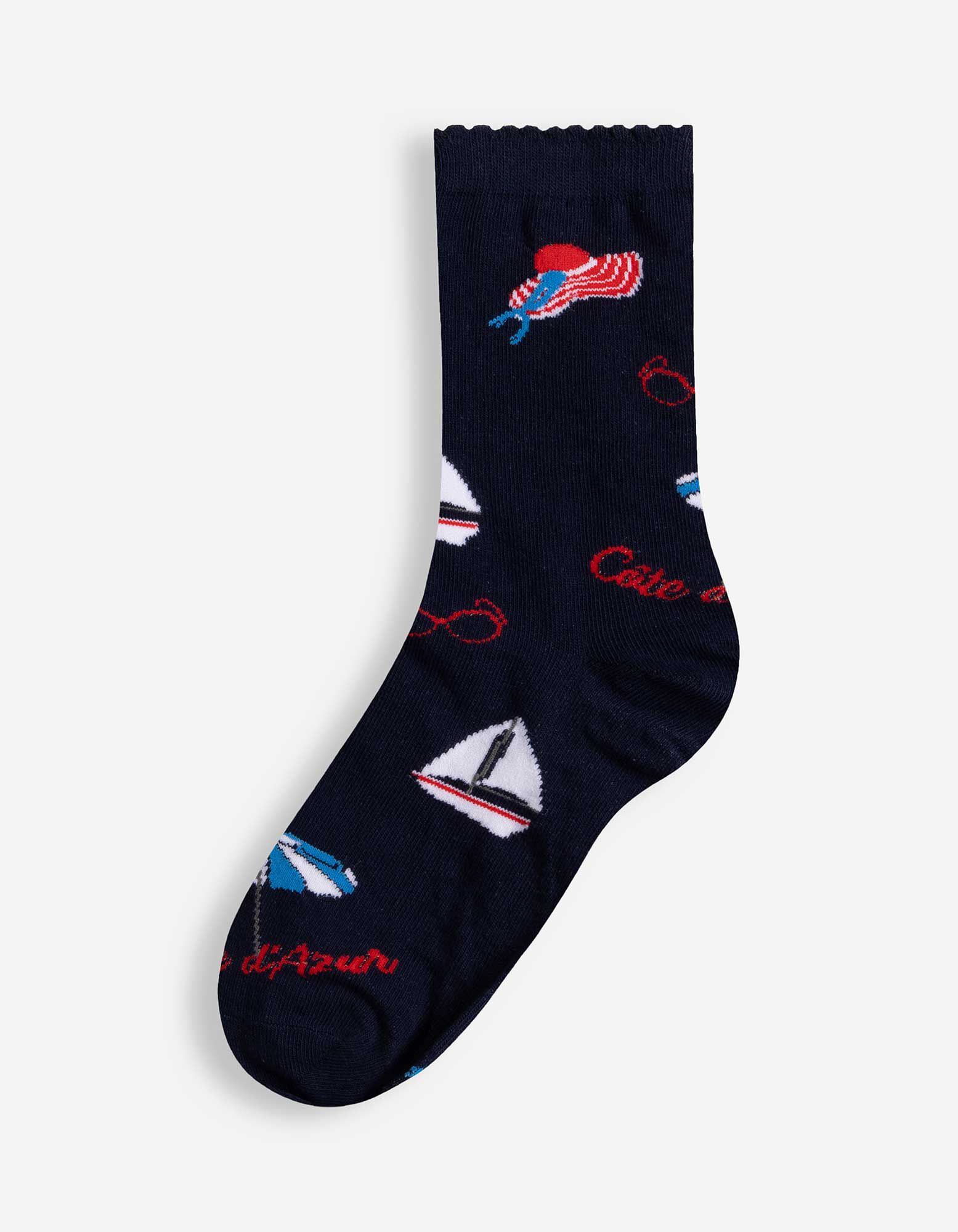 Sokken - Motief all-over - Donkerblauw - Donkerblauw