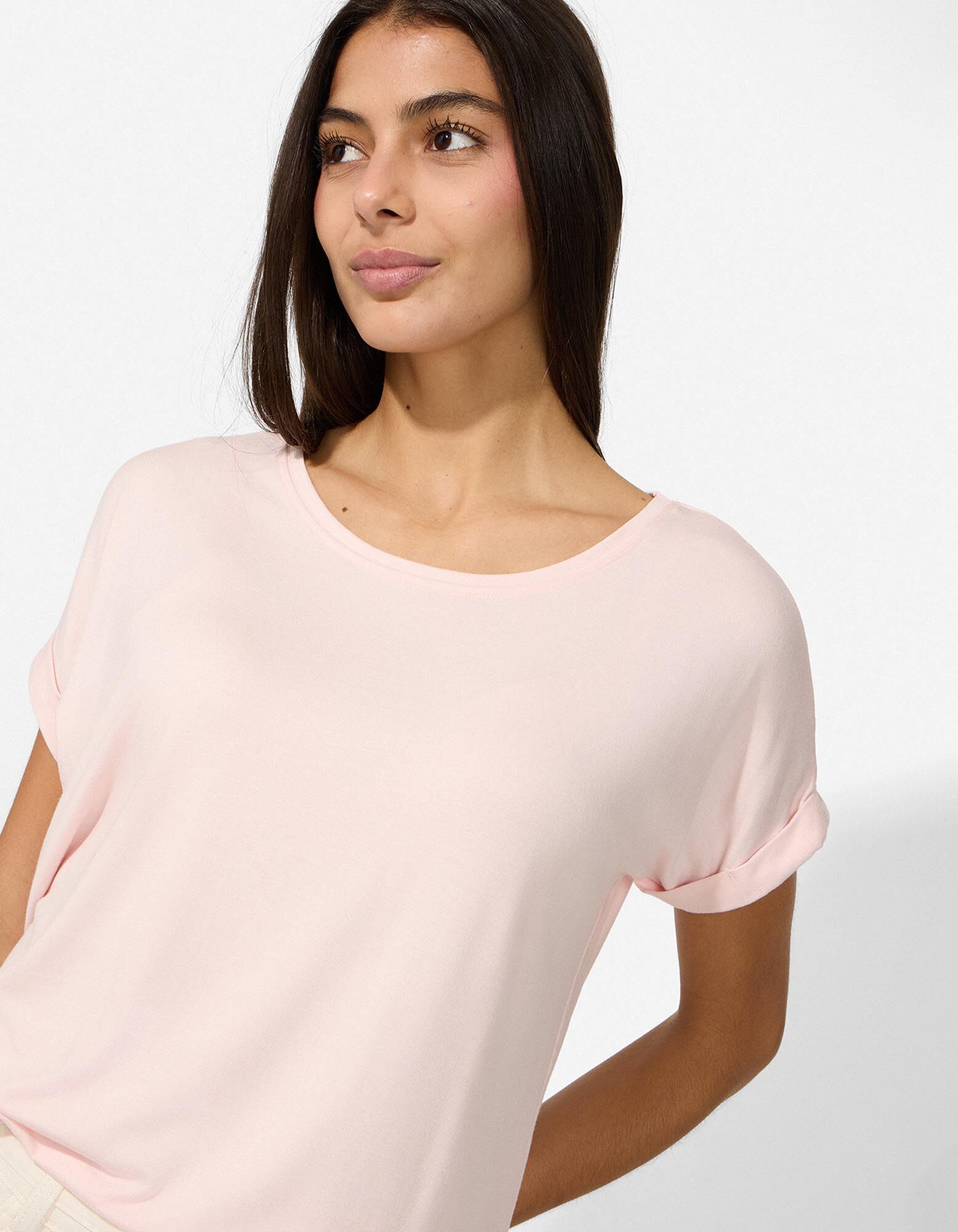 T-shirt - Viscosemix - Lichtroze - Lichtroze