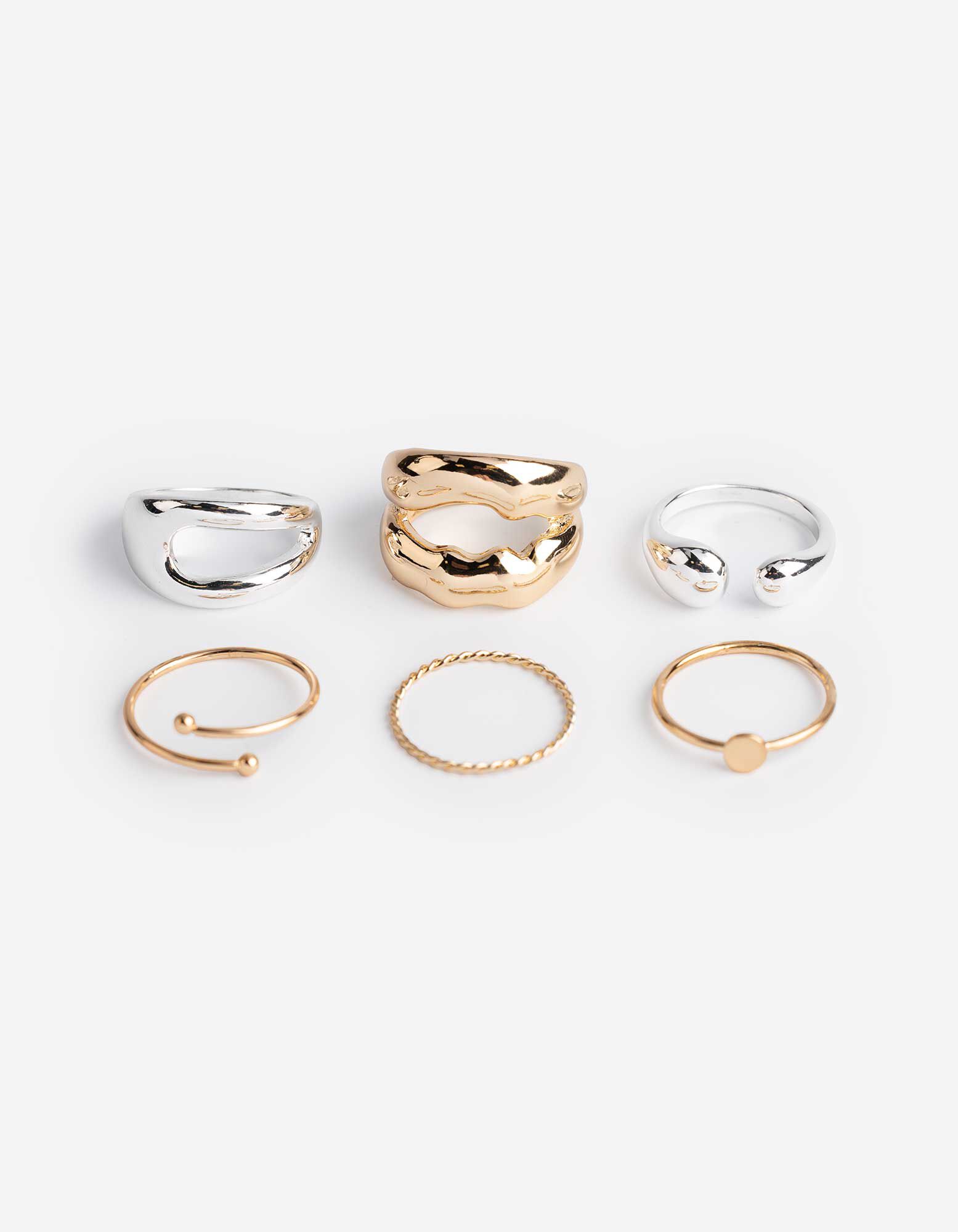 Ring - Set van 6 - goud - goud