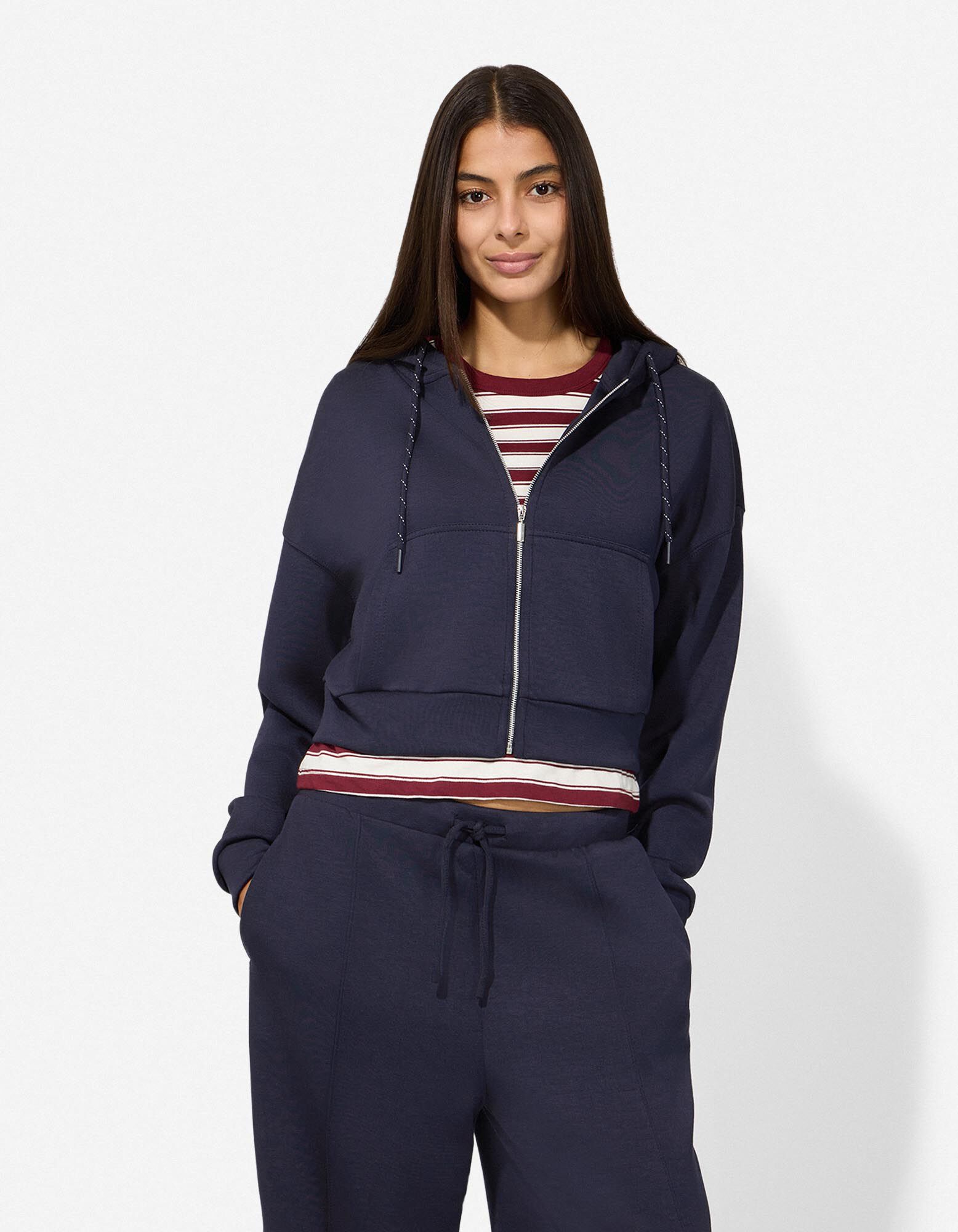 Sweatvest - kort - Donkerblauw - Donkerblauw