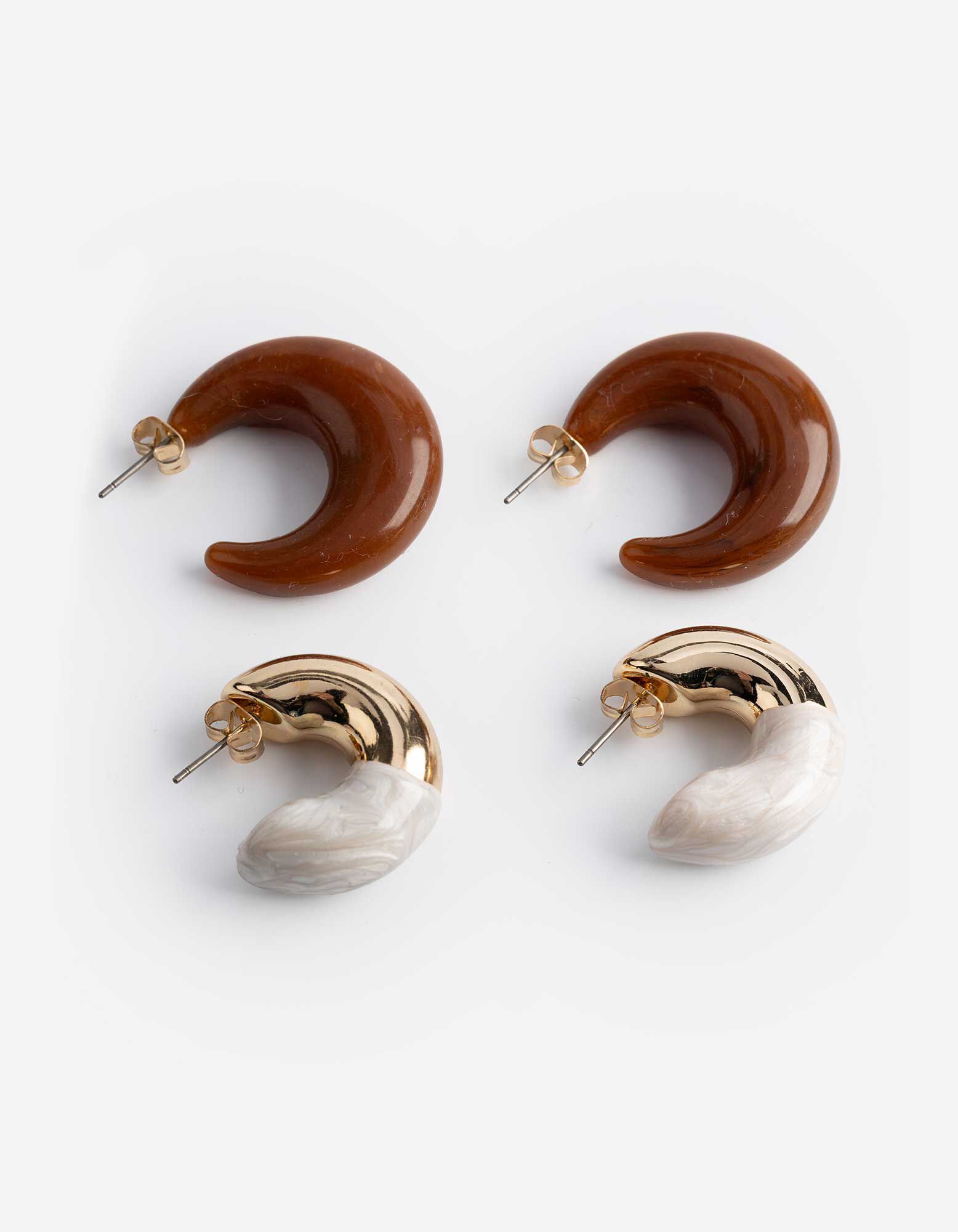 Oorbellen - Set van 2 - goud - goud