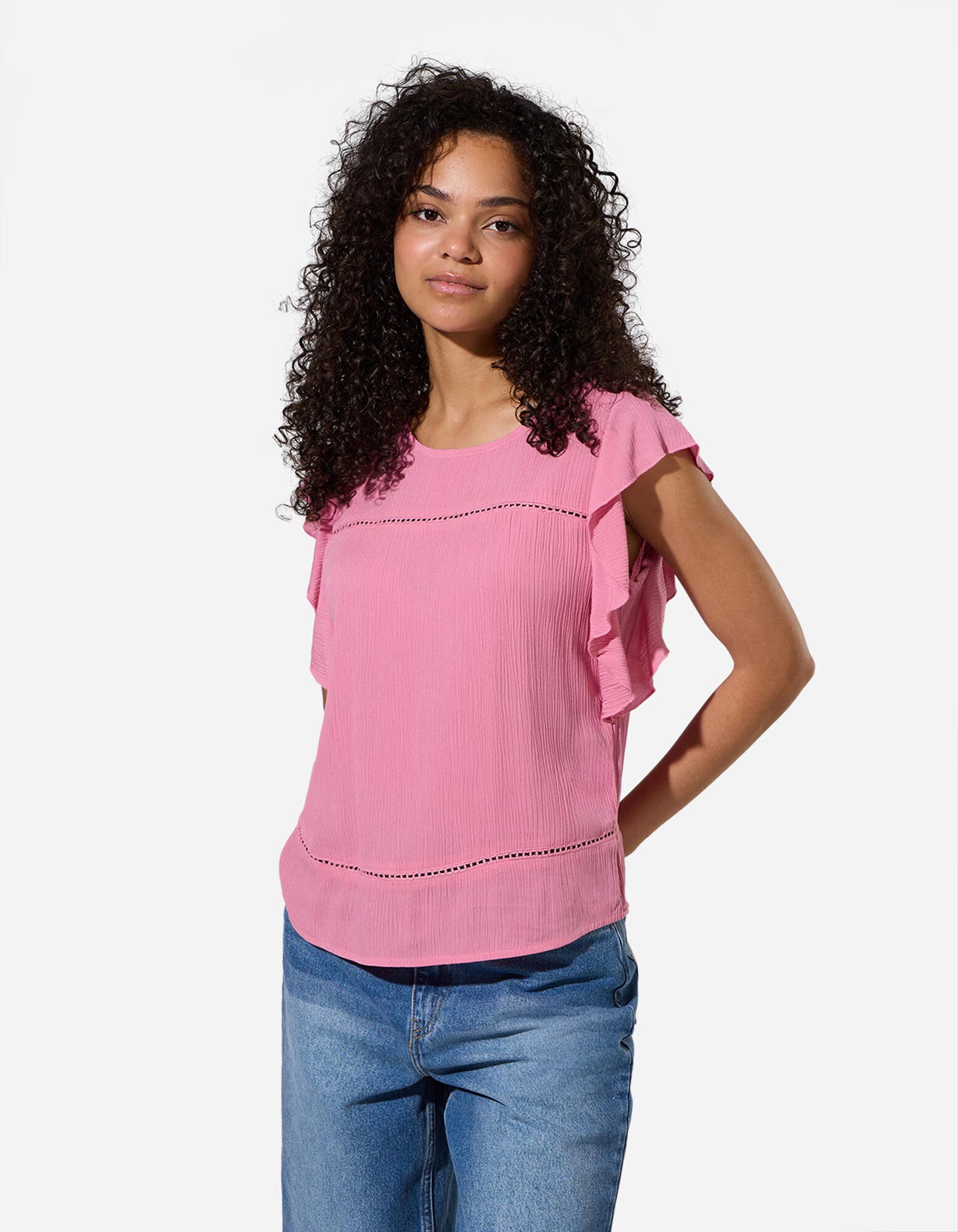 Blouseshirt - Viscose - Roze - Roze